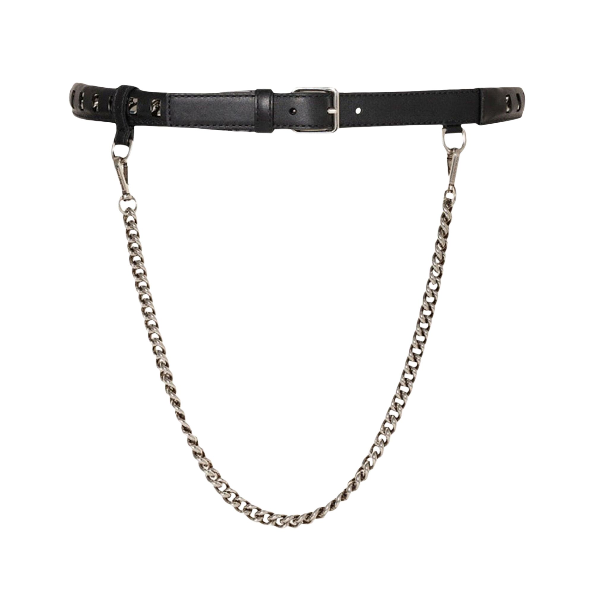 Pre-owned Alexander Mcqueen Inserted Chain Belt 'black' | Women's Size 70