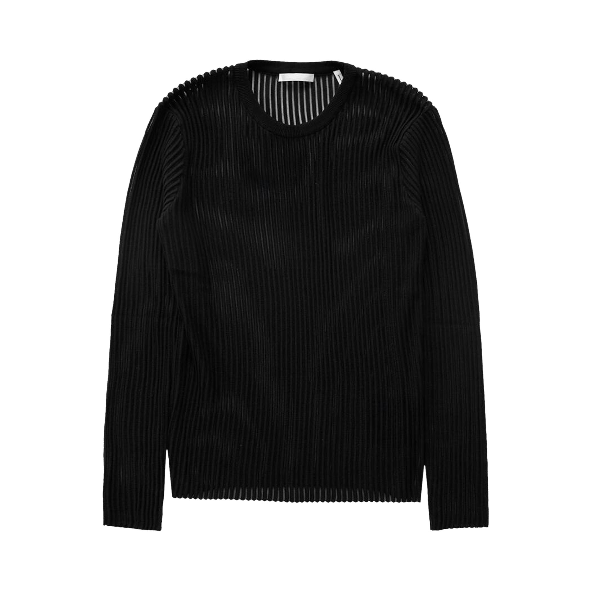 Pre-owned Helmut Lang Shadow Striped Mesh Sweater 'black' | Men's Size S