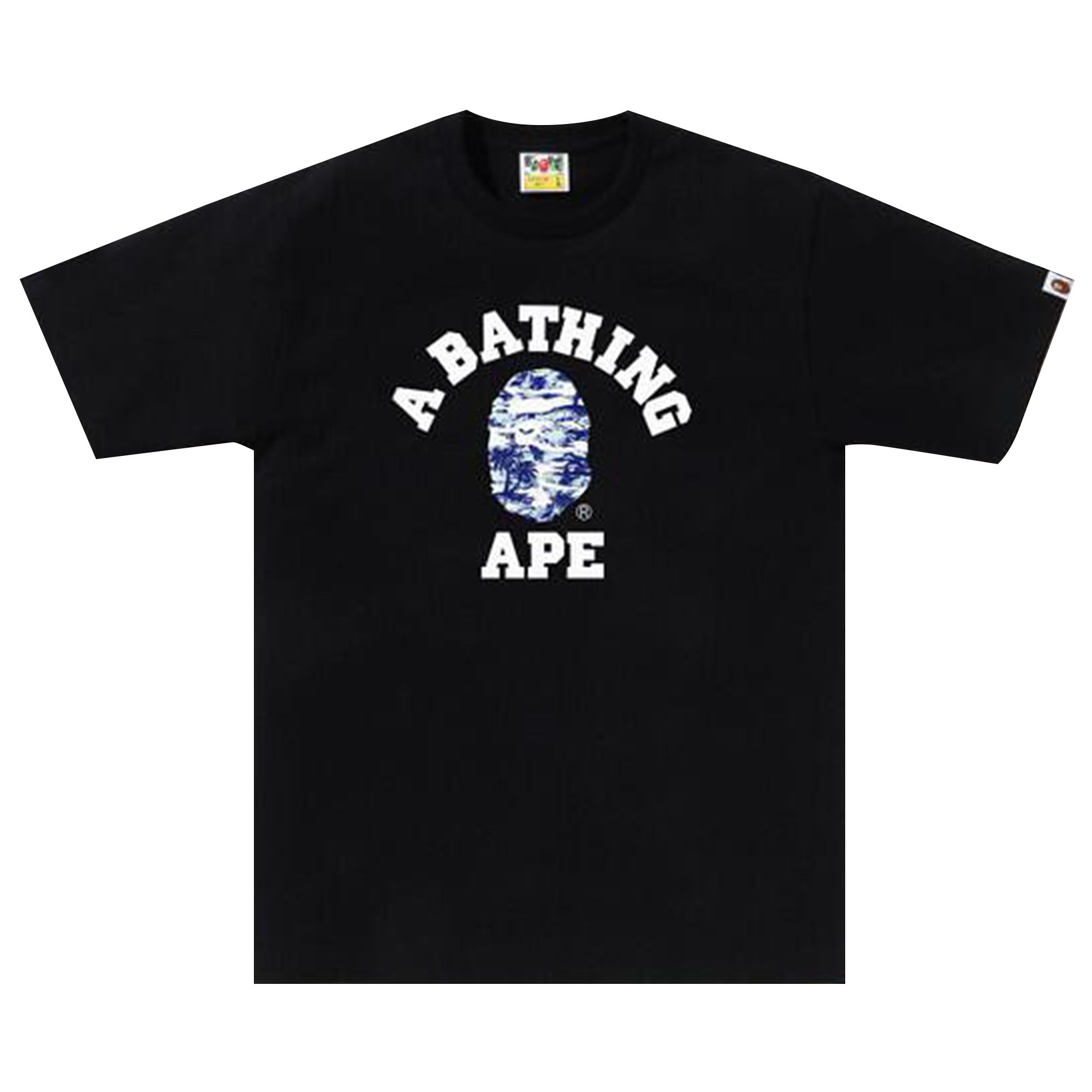 Pre-owned Bape Palm Tree Camo College Tee 'black/blue' | Men's Size M