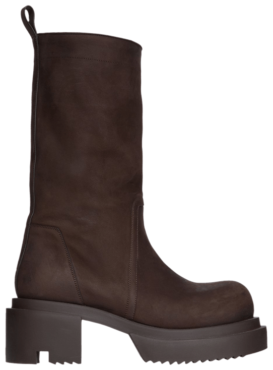 Rick Owens Wmns Concordians Calf Pull On Bogun Boot Brown