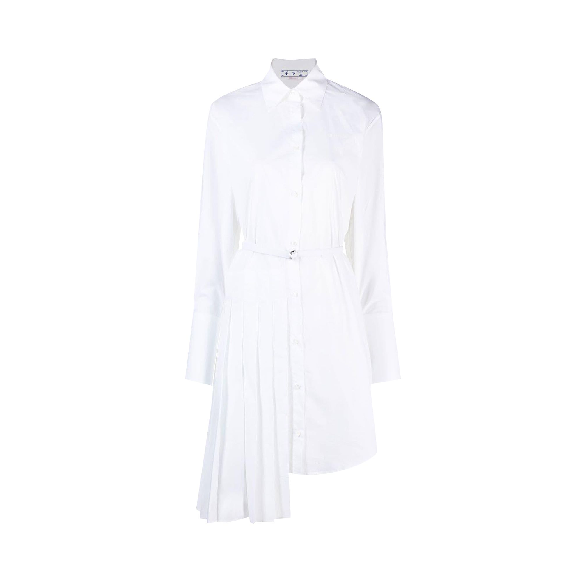 Pre-owned Off-white Diag Plisse Shirt Dress 'white' | Women's Size 40
