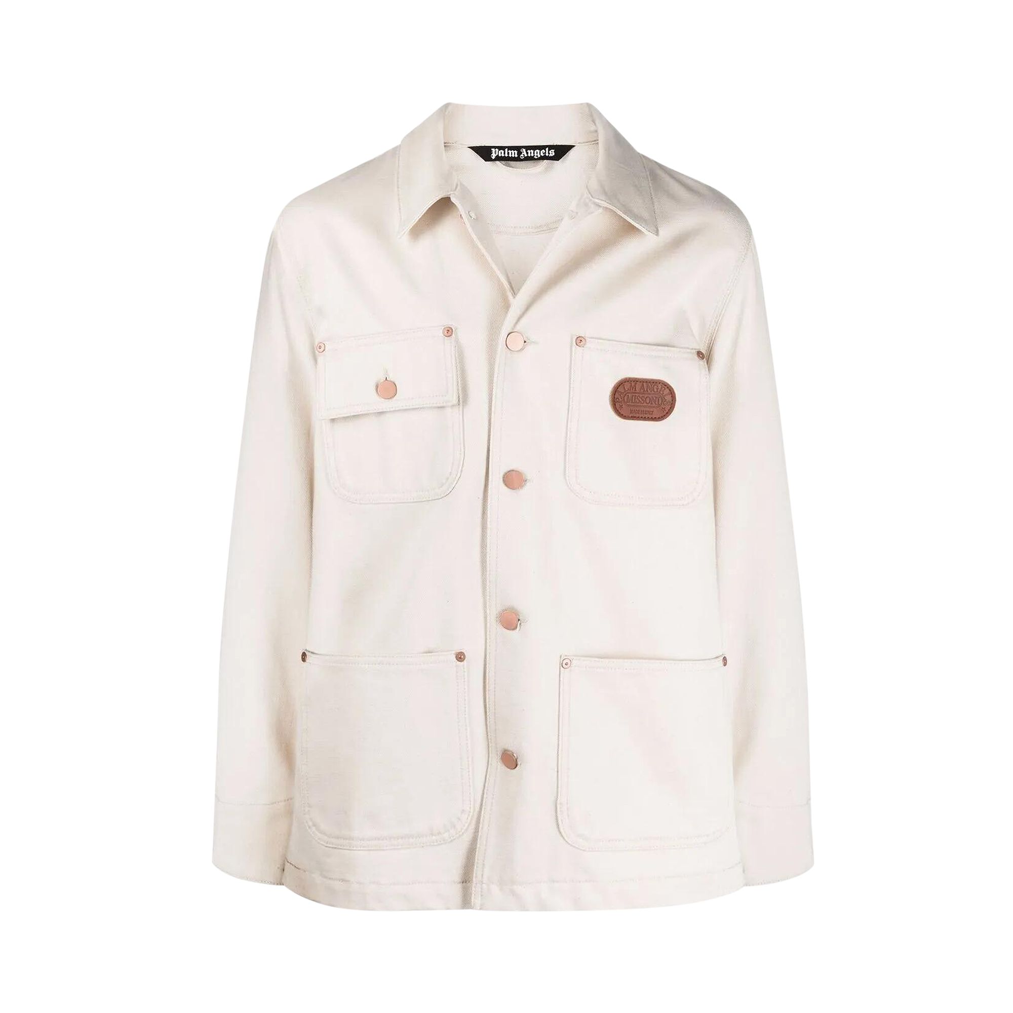 Pre-owned Palm Angels Missoni Melted Logo Denim Jacket 'off White' | Cream | Men's Size M