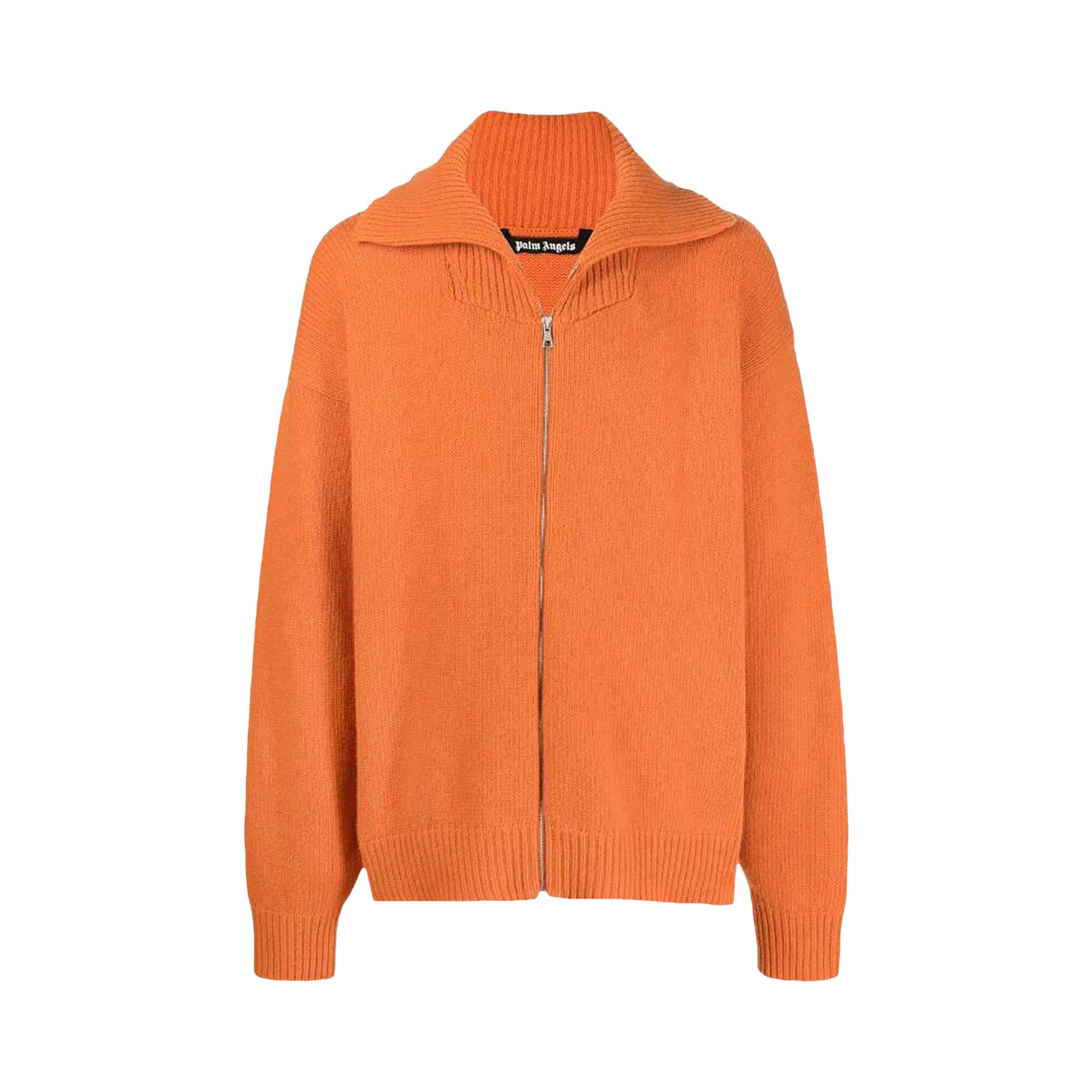 Pre-owned Palm Angels Unknown Location Zipped Cardigan 'orange' | Men's Size S