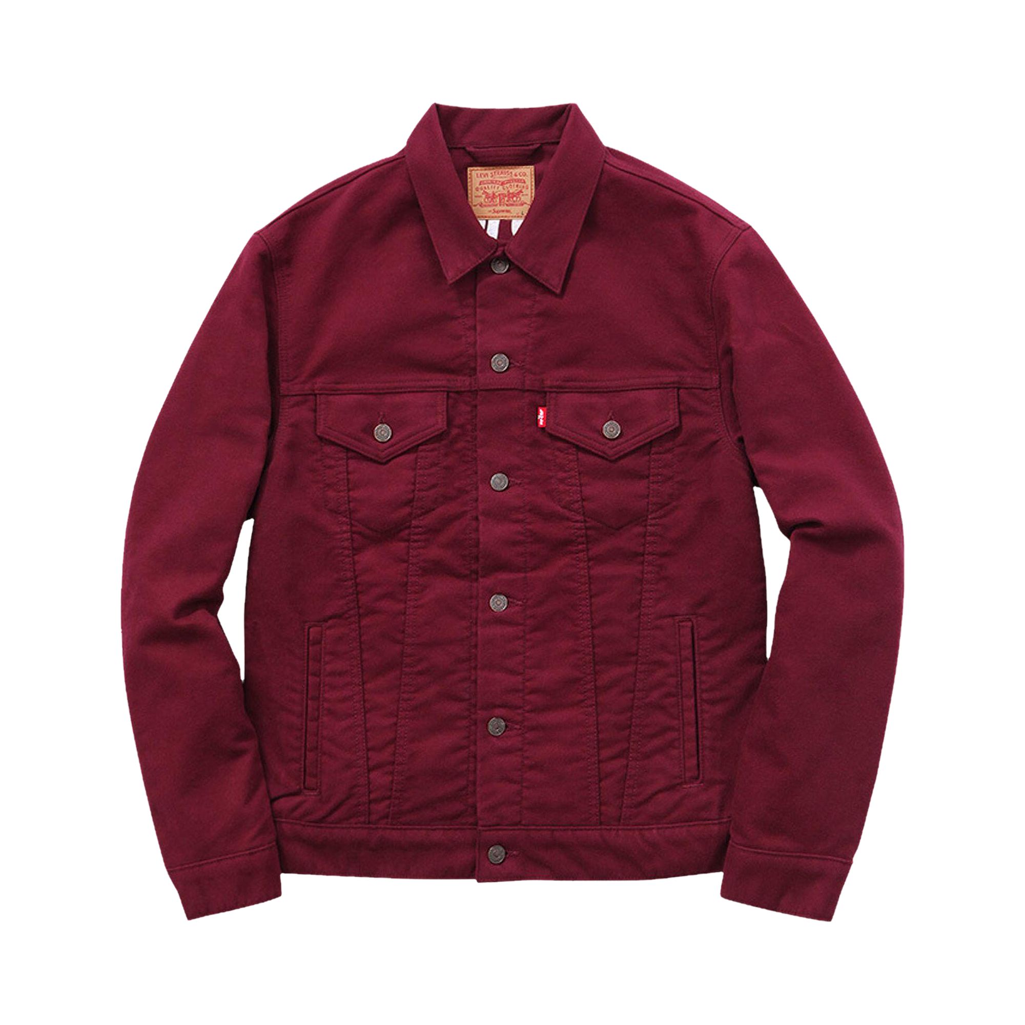 Pre-owned Supreme X Levi's Moleskin Trucker Jacket 'burgundy' | Red | Men's Size S
