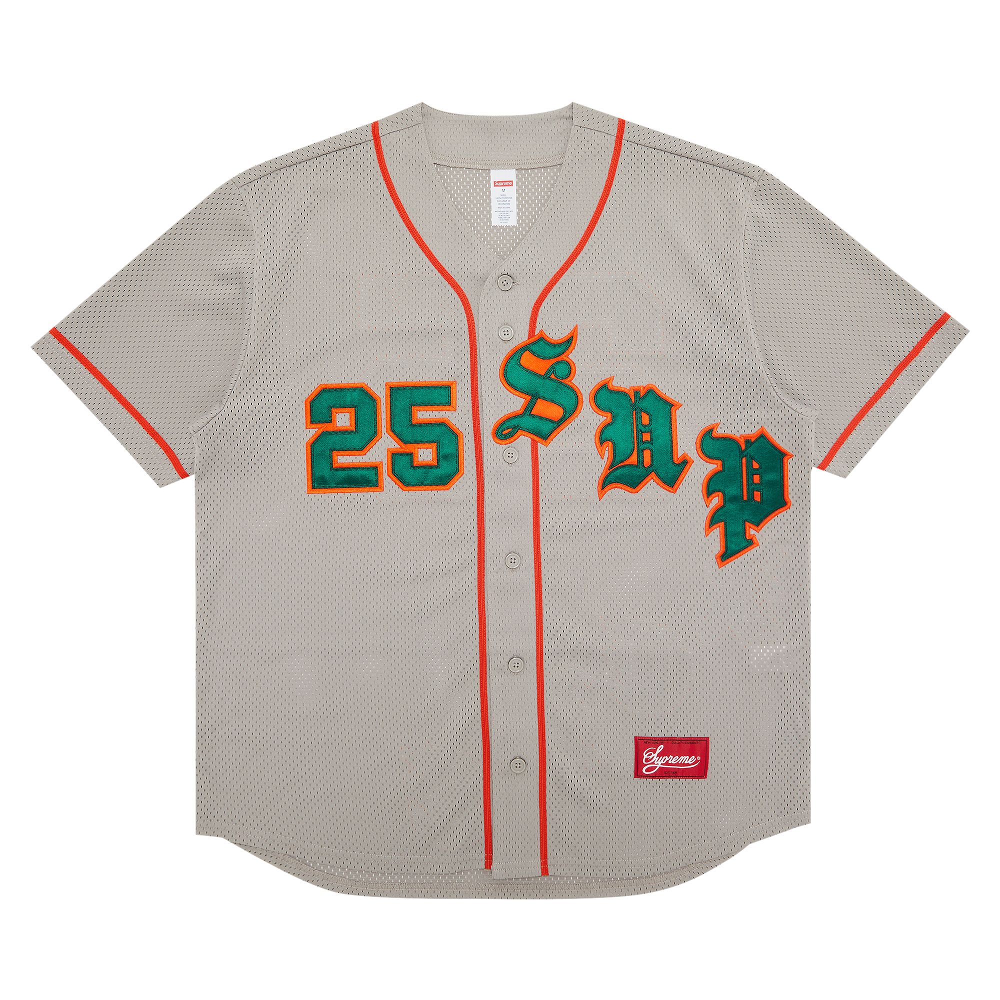 Pre-owned Supreme Old English Baseball Jersey 'grey' | Men's Size M
