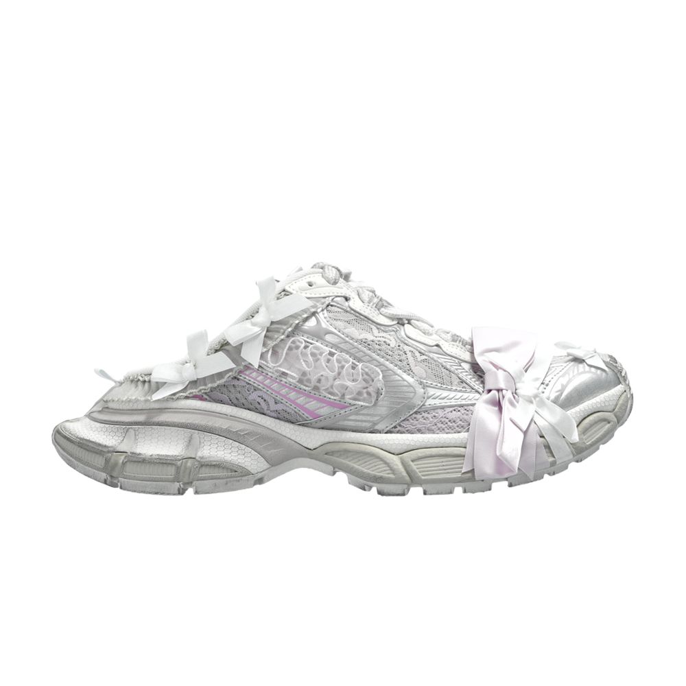 Pre-owned Balenciaga Wmns 3xl Lace Mule 'white Light Pink' | Silver | Women's Size 39