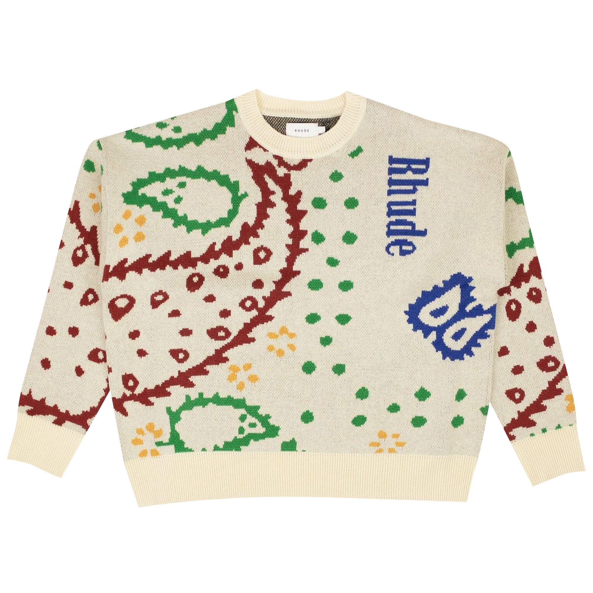 Pre-owned Rhude Bandana Crewneck 'cream/multicolor' | Multi-color | Men's Size Xl