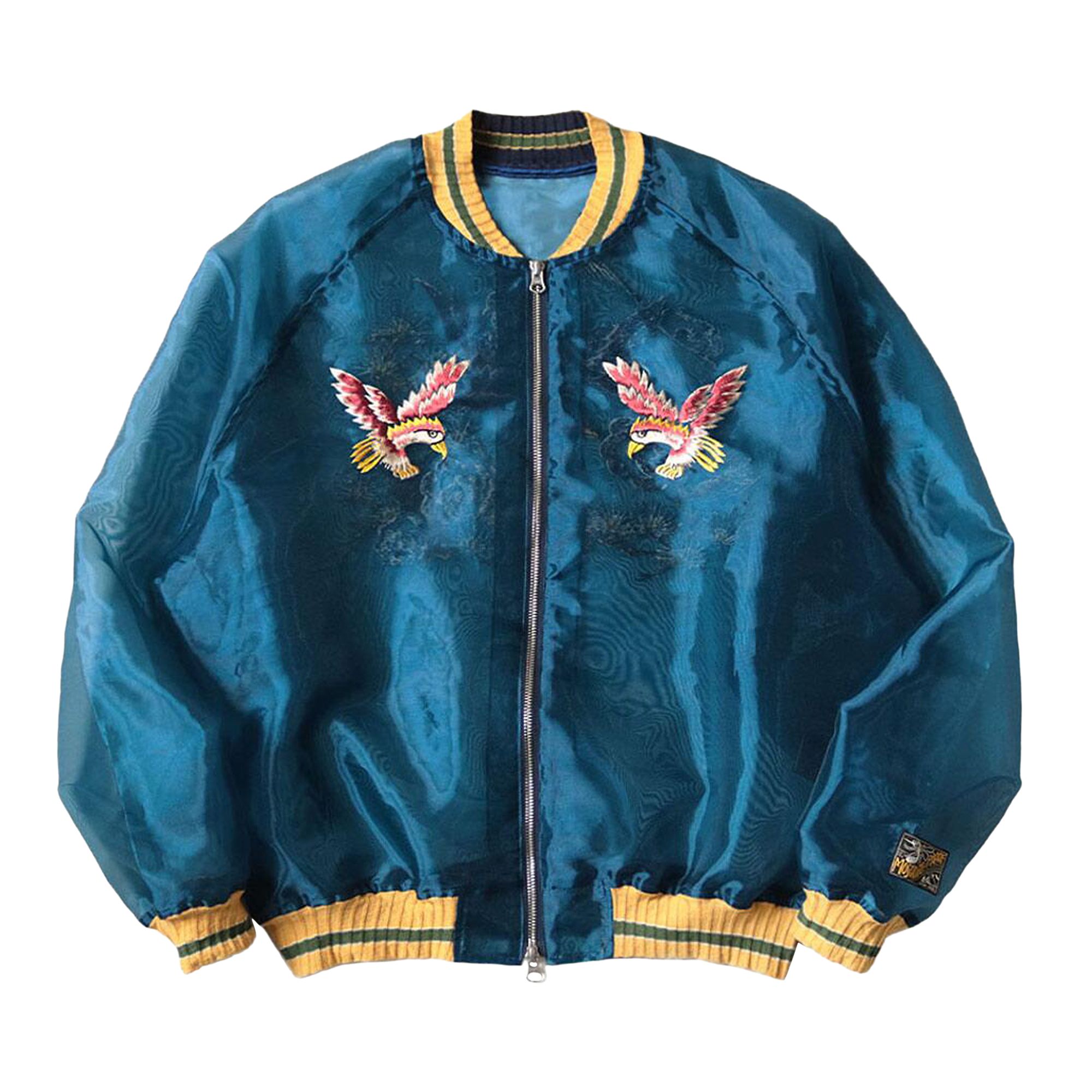 Pre-owned Kapital Sheer Pearl Souvenir Jacket (eagle) 'dark Blue' | Men's Size 3