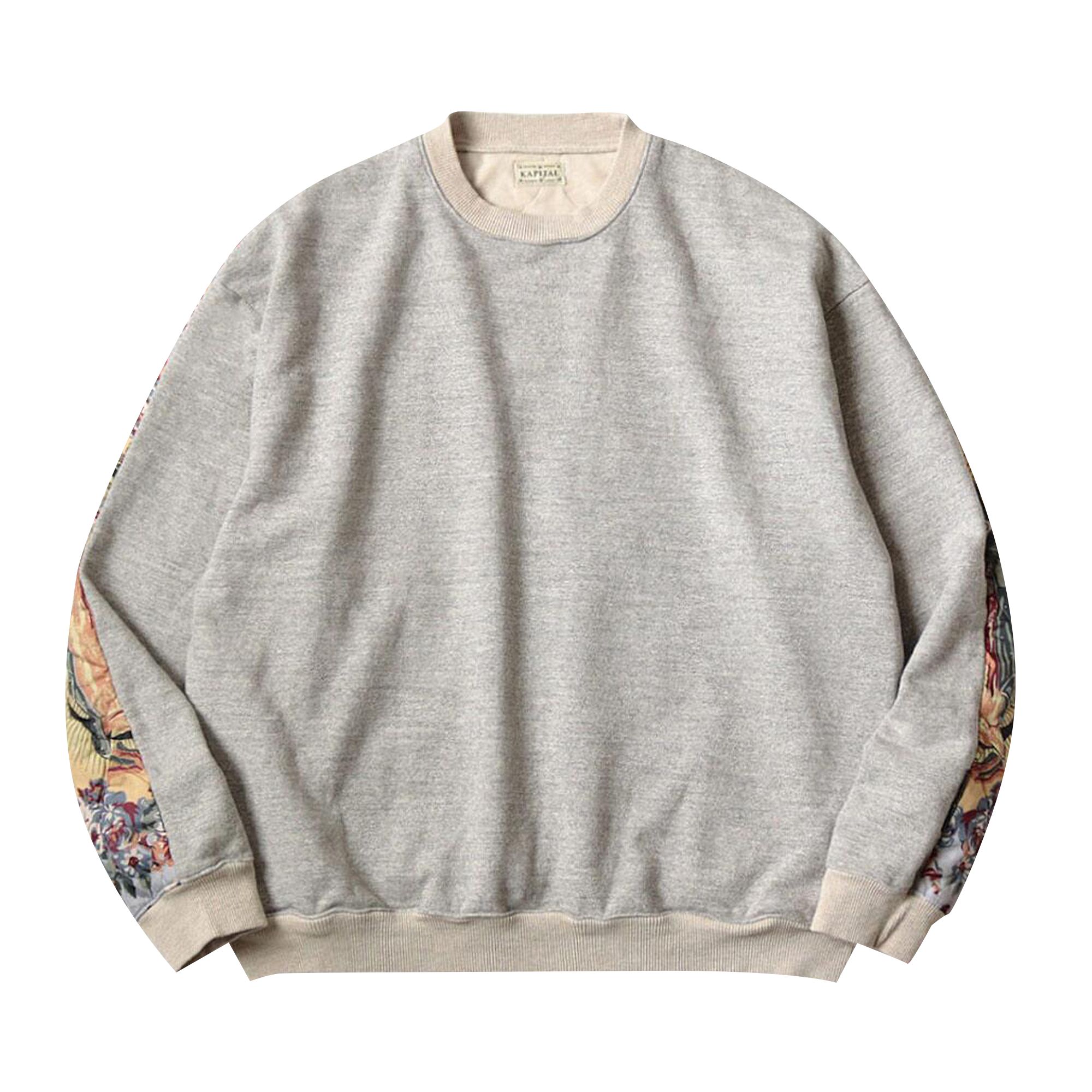 Pre-owned Kapital Top Fleece Knit Bivouac Big Sweatshirt (peckish Maria) 'grey' | Men's Size 3 In Gray