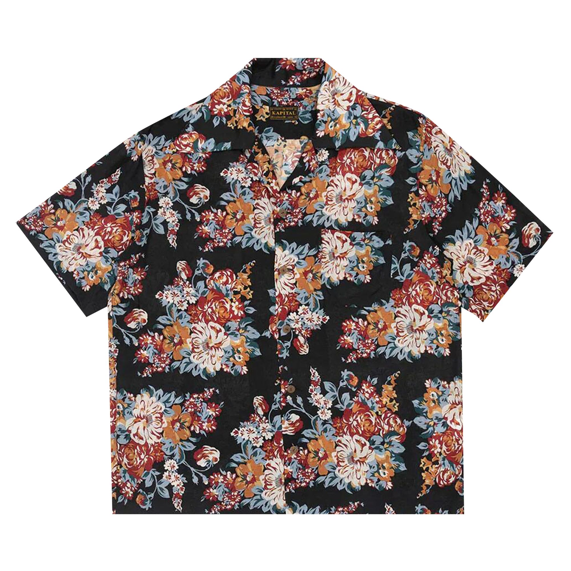 Pre-owned Kapital Silk Rayon Champetre Maria Wrangle Collar Aloha Shirt 'black' | Men's Size 3