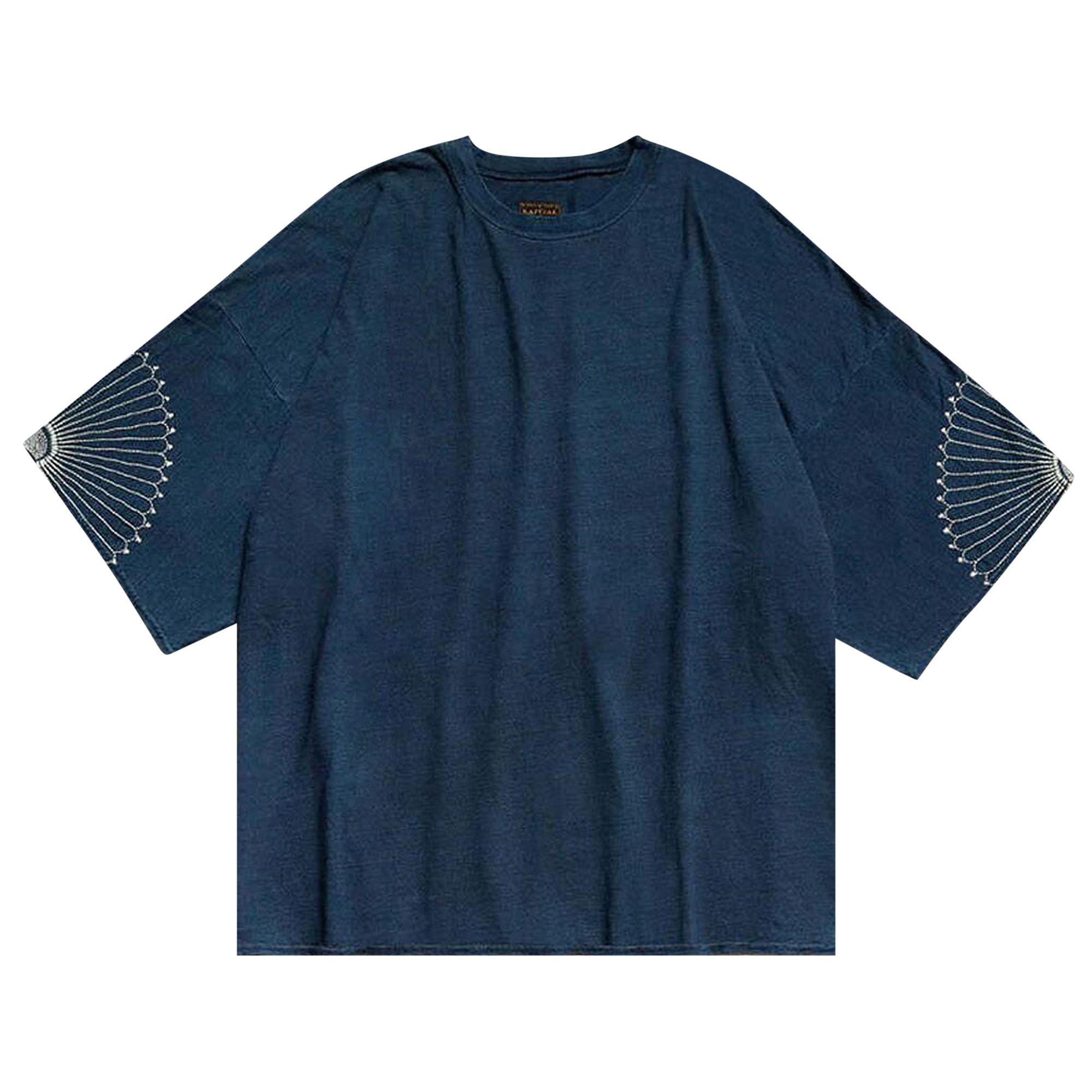 Pre-owned Kapital Idg Jersey Huge T-shirt (furoshiki Embroidery) 'indigo' | Blue | Men's Size 3