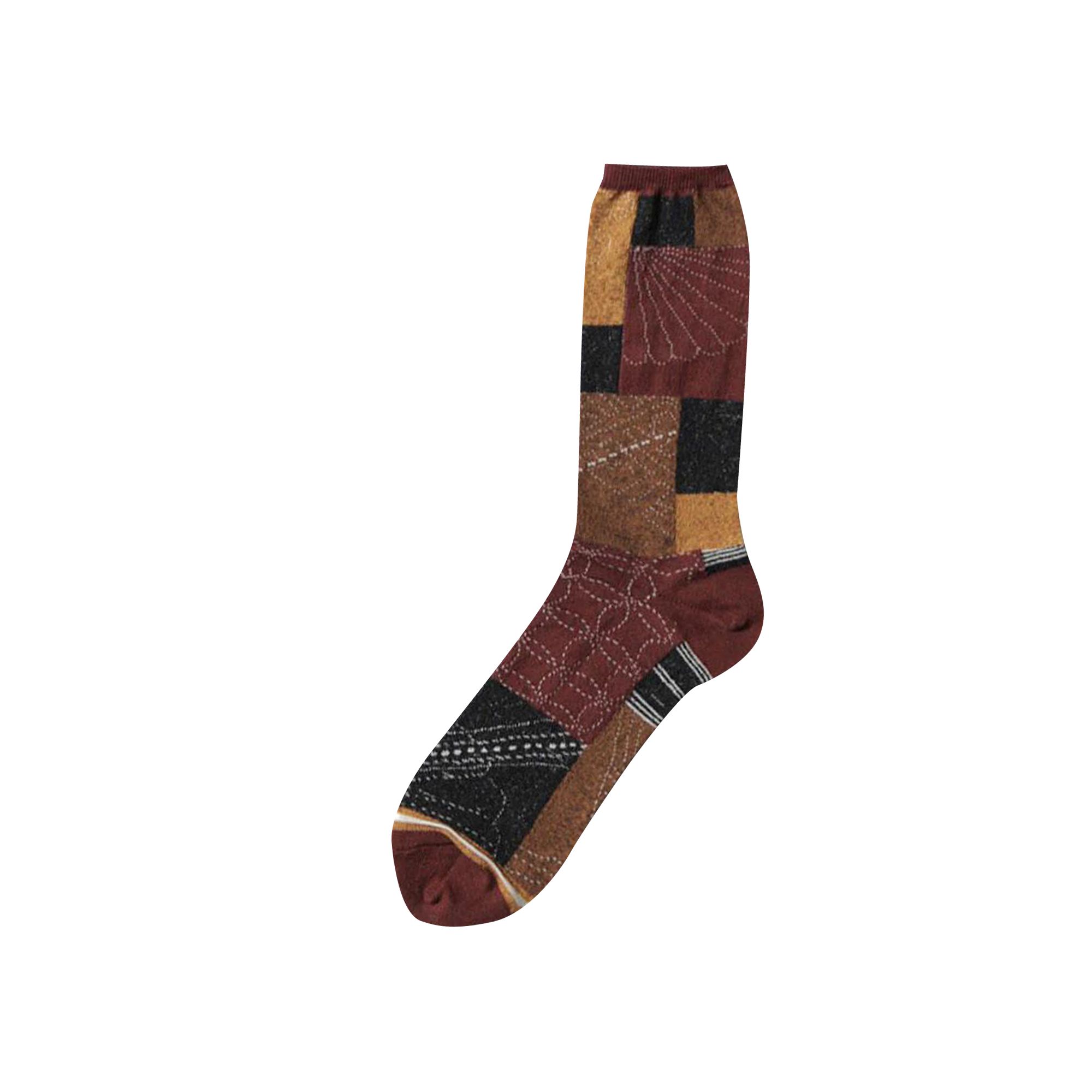 Pre-owned Kapital Furoshiki Patchwork Socks 'red' | Men's Size Onesize