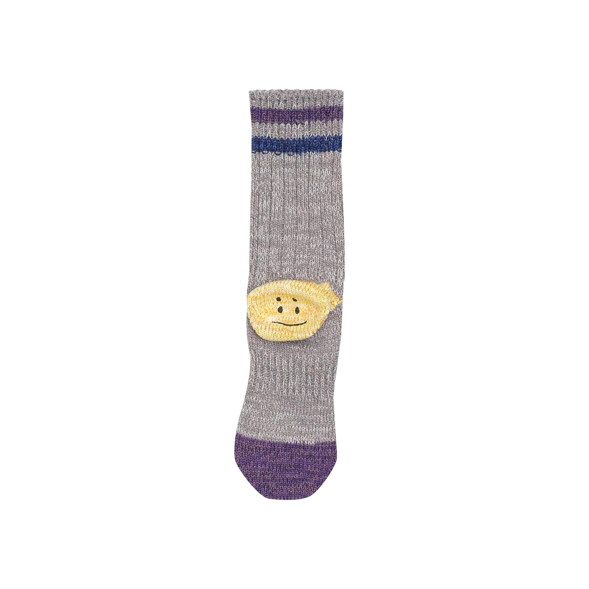 Pre-owned Kapital Grandrelle Ivy Rainbowy Happy Heel-hold Socks 'grey' | Men's Size Onesize In Gray