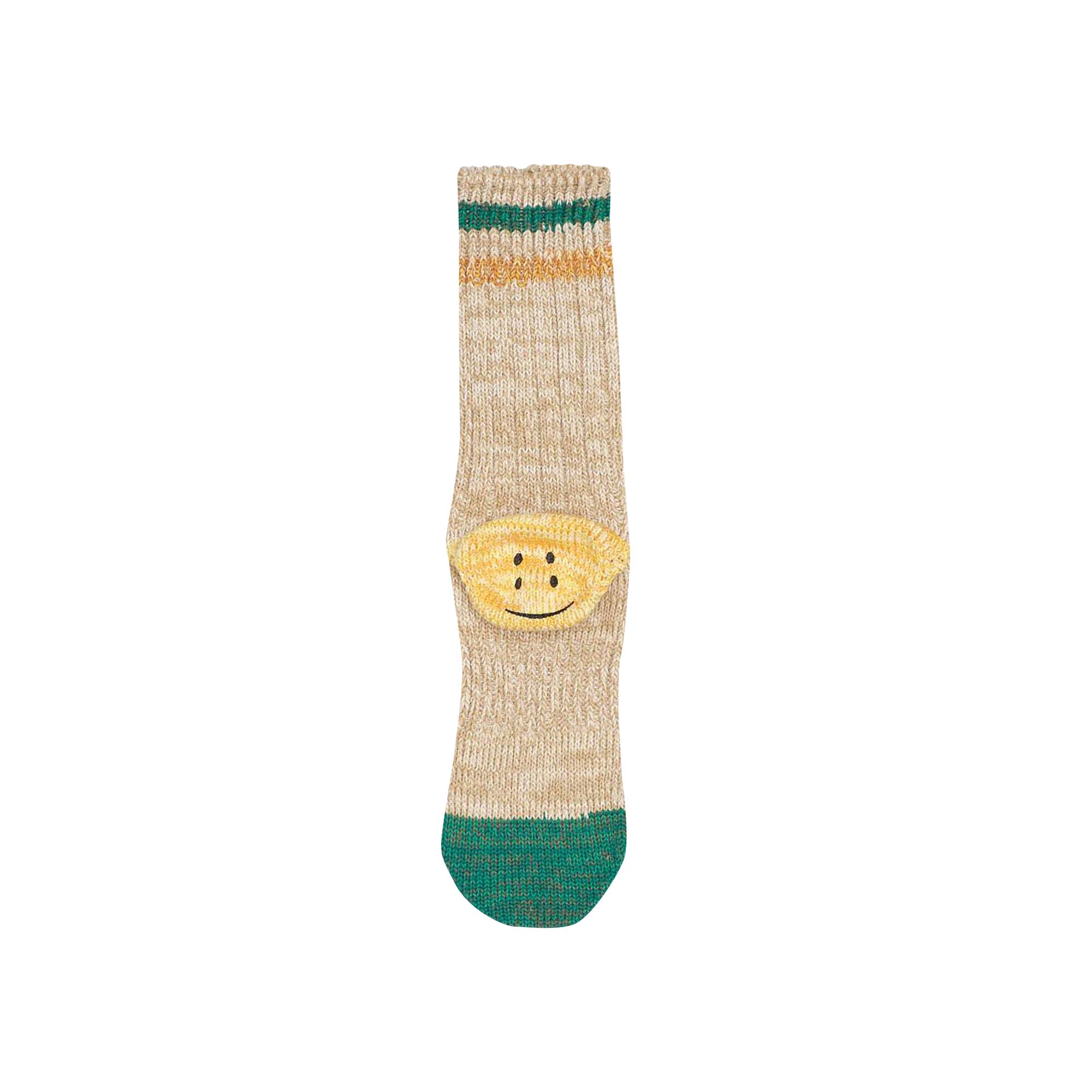 Pre-owned Kapital Grandrelle Ivy Rainbowy Happy Heel-hold Socks 'beige' | Brown | Men's Size Onesize