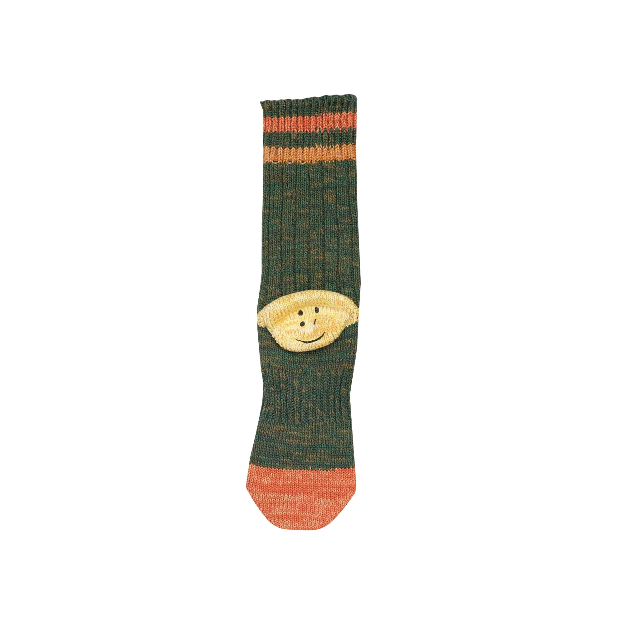 Pre-owned Kapital Grandrelle Ivy Rainbowy Happy Heel-hold Socks 'green' | Men's Size Onesize
