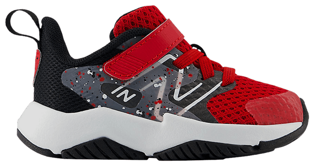 New Balance Rave Run v2 Bungee Lace Top Strap Toddler Team Red Black Cement
