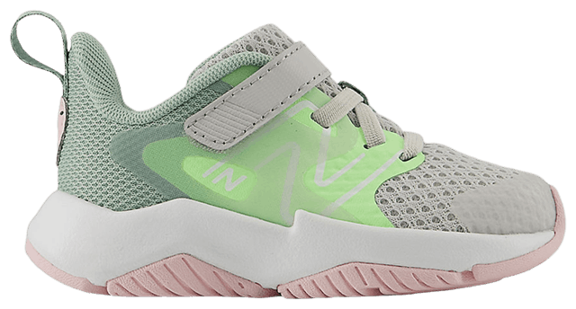 New Balance Rave Run v2 Bungee Lace Top Strap Toddler Grey Matter Mint Flash