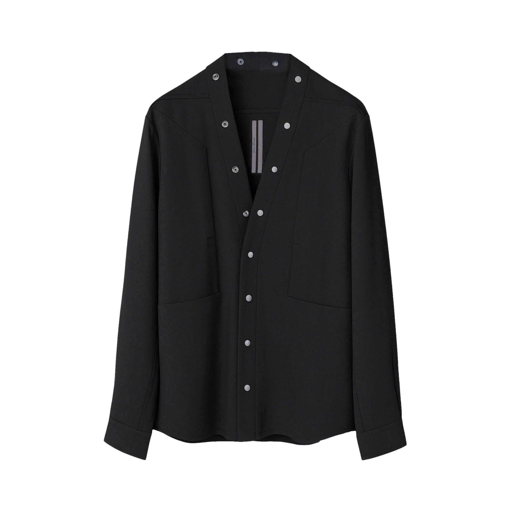 Pre-owned Rick Owens Camicia Larry Fogpocket Shirt 'black' | Men's Size 52