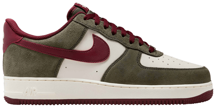 Nike Air Force 1 07 LV8 Cargo Khaki Dark Team Red