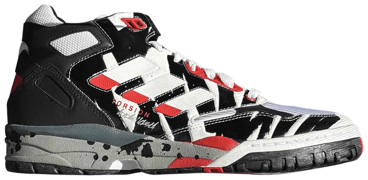 Slick x adidas Torsion Artillery Mid White Black Poppy Red