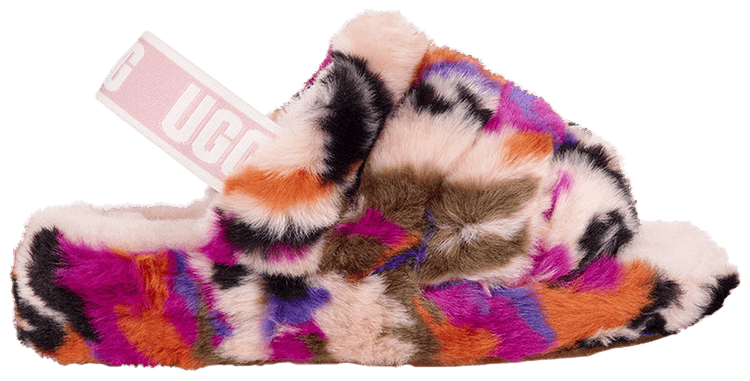 UGG Wmns Fluff Yeah Logo Slide Multi Color