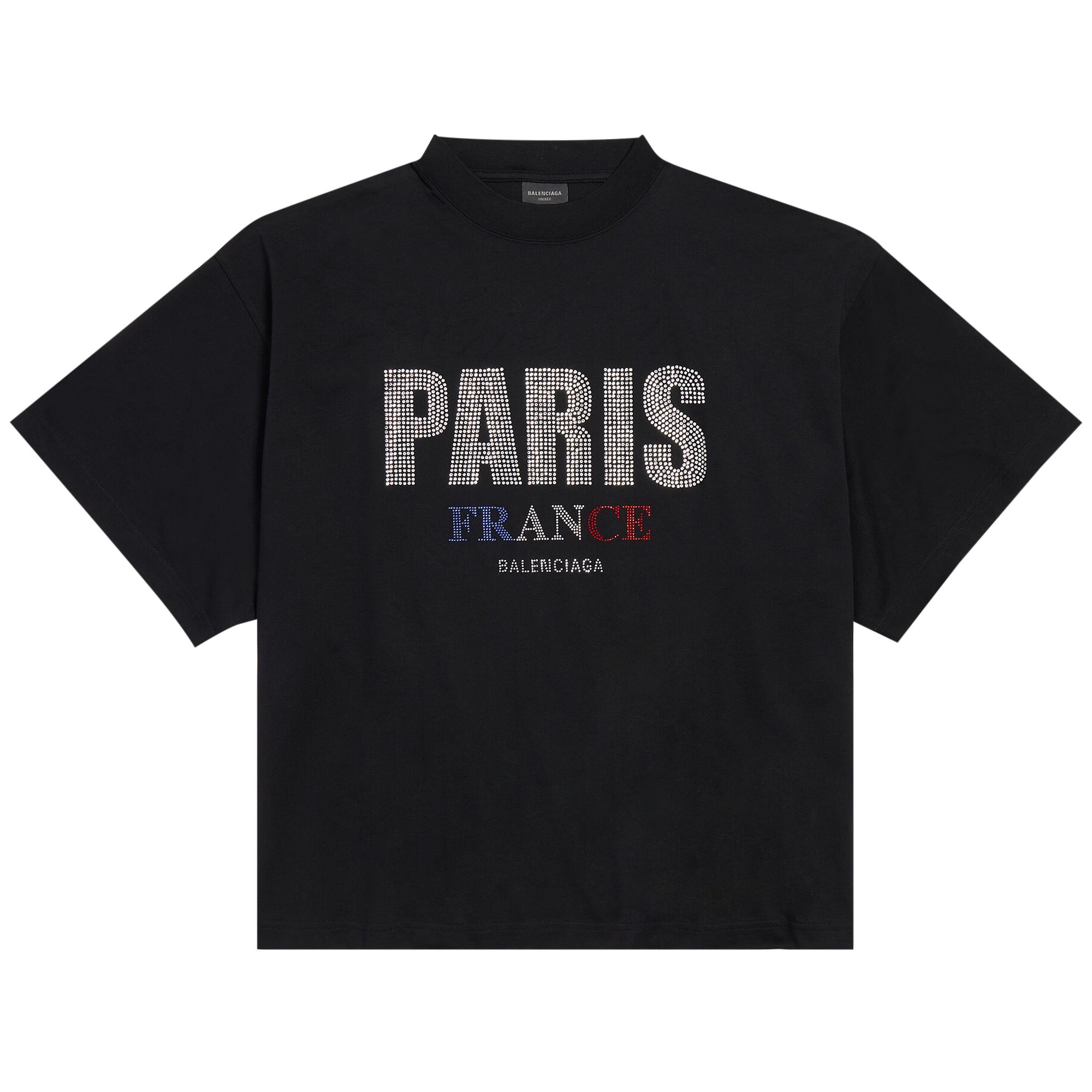 Pre-owned Balenciaga Paris Strass Cropped T-shirt 'black' | Women's Size 2