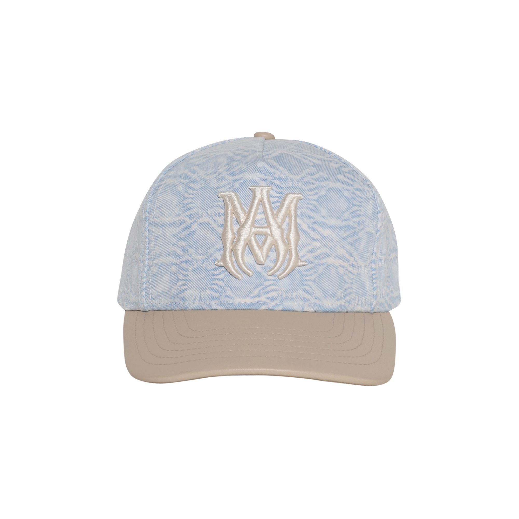 Pre-owned Amiri Denim Mat Hat With Leather Bill 'bleached Indigo' | Blue | Men's Size Onesize