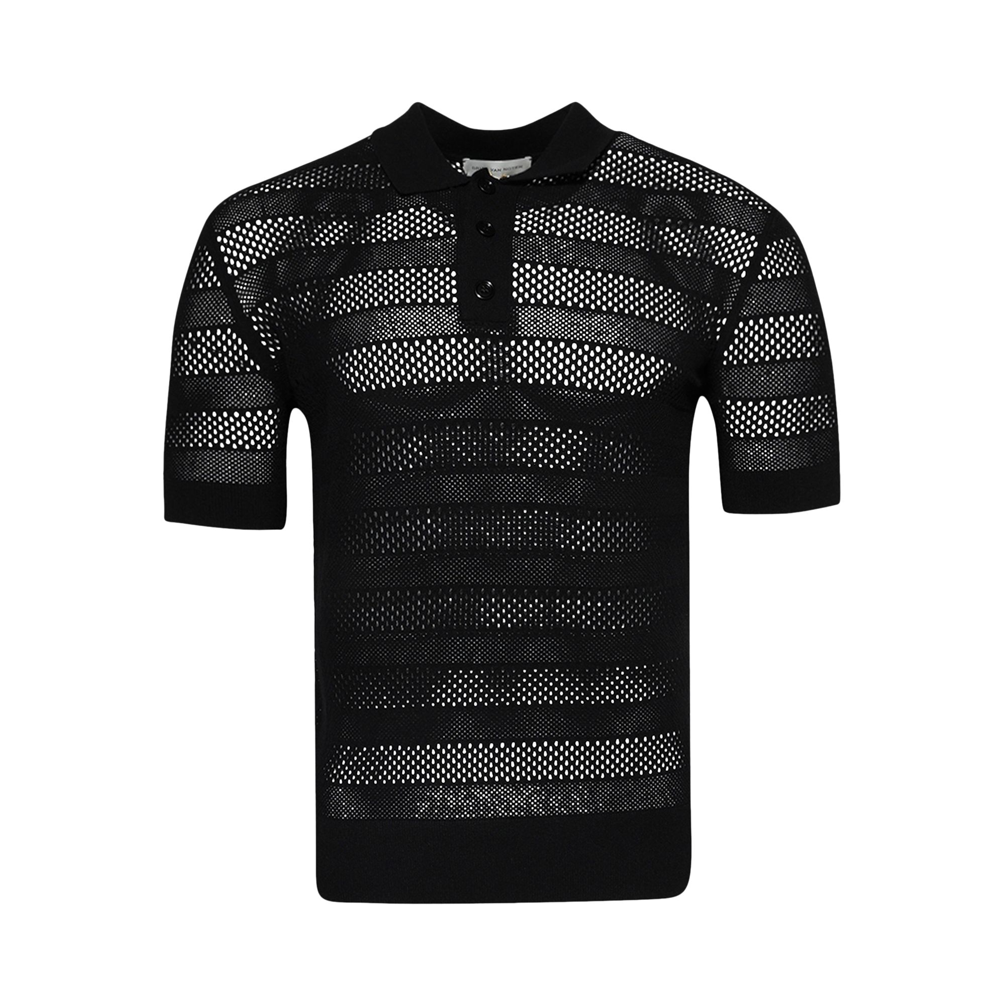 Pre-owned Dries Van Noten Knit Polo Shirt 'black' | Men's Size S