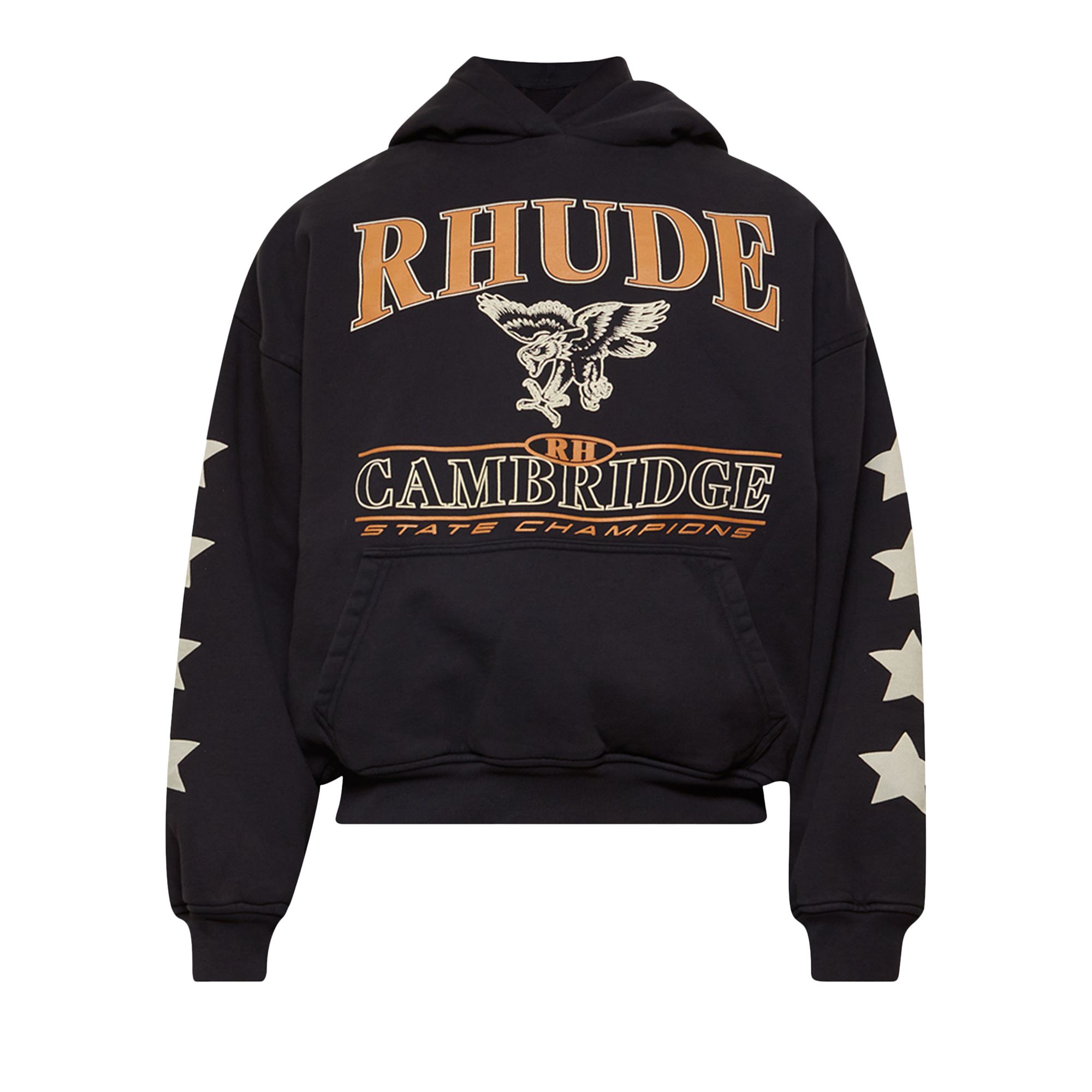 Pre-owned Rhude Cambridge State Champs Hoodie 'vintage Black' | Men's Size S