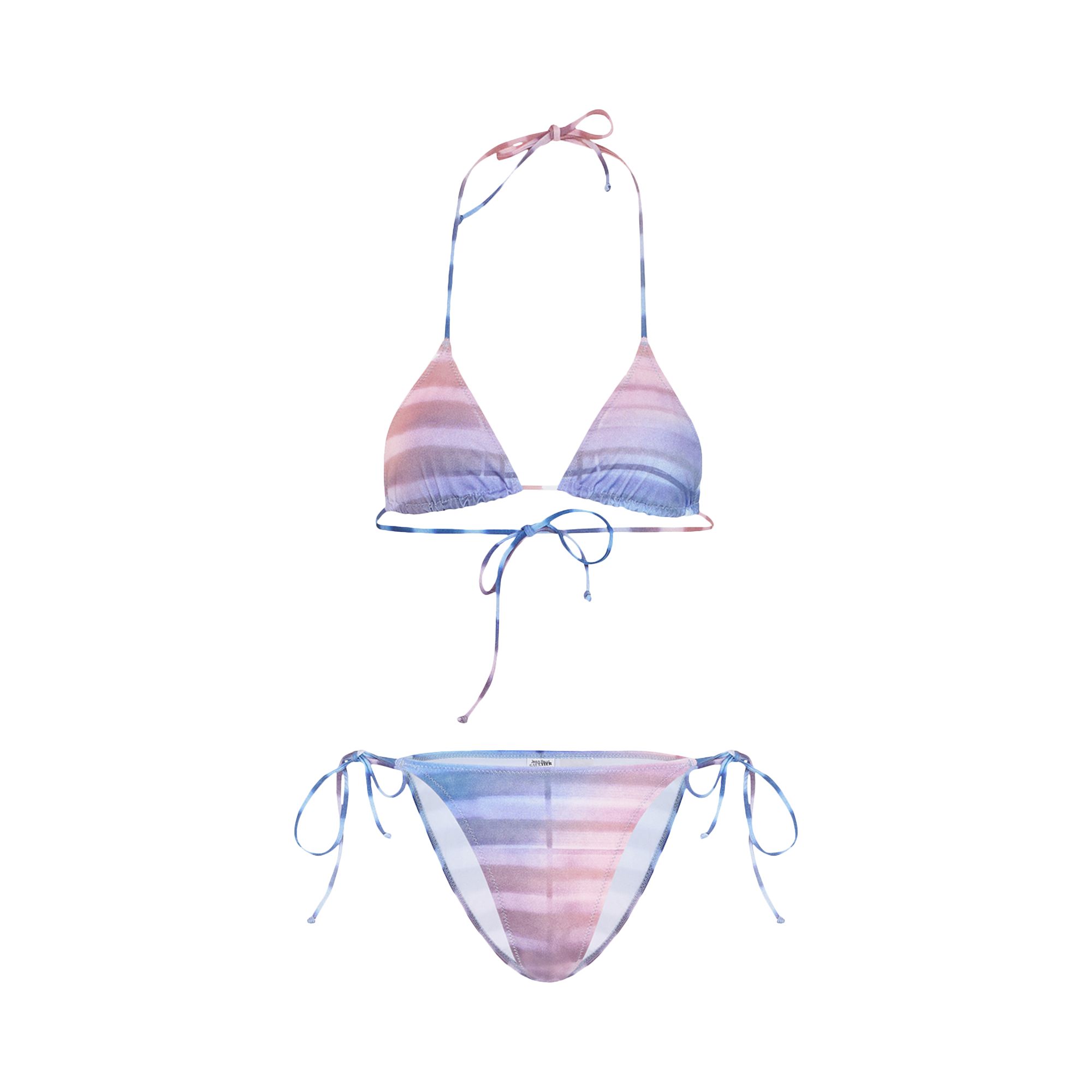 Pre-owned Jean Paul Gaultier Air Printed Bikini Set 'light Blue/blue/peach' | Women's Size Xs