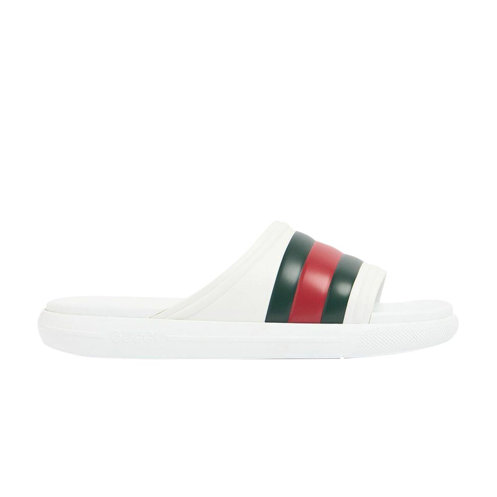 Gucci Web Slide Sandal 'White Green Red' | Men's Size 12 - 780286-JB700-9032