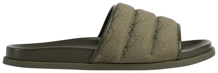 Gucci Slide Sandal GG Canvas   Dark Green