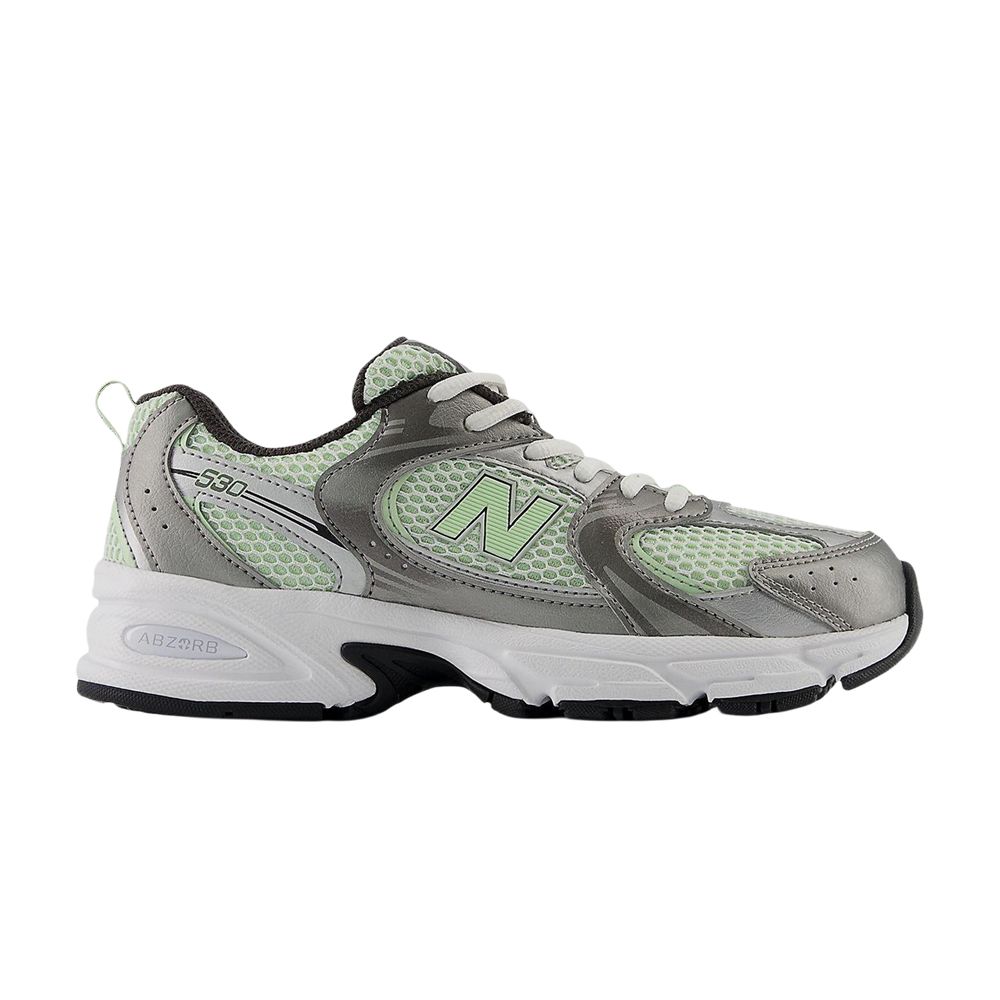 New Balance 530 Big Kid 'Dark Silver Metallic Melon' | Green | Kid's Size 6.5 - GR530ADF