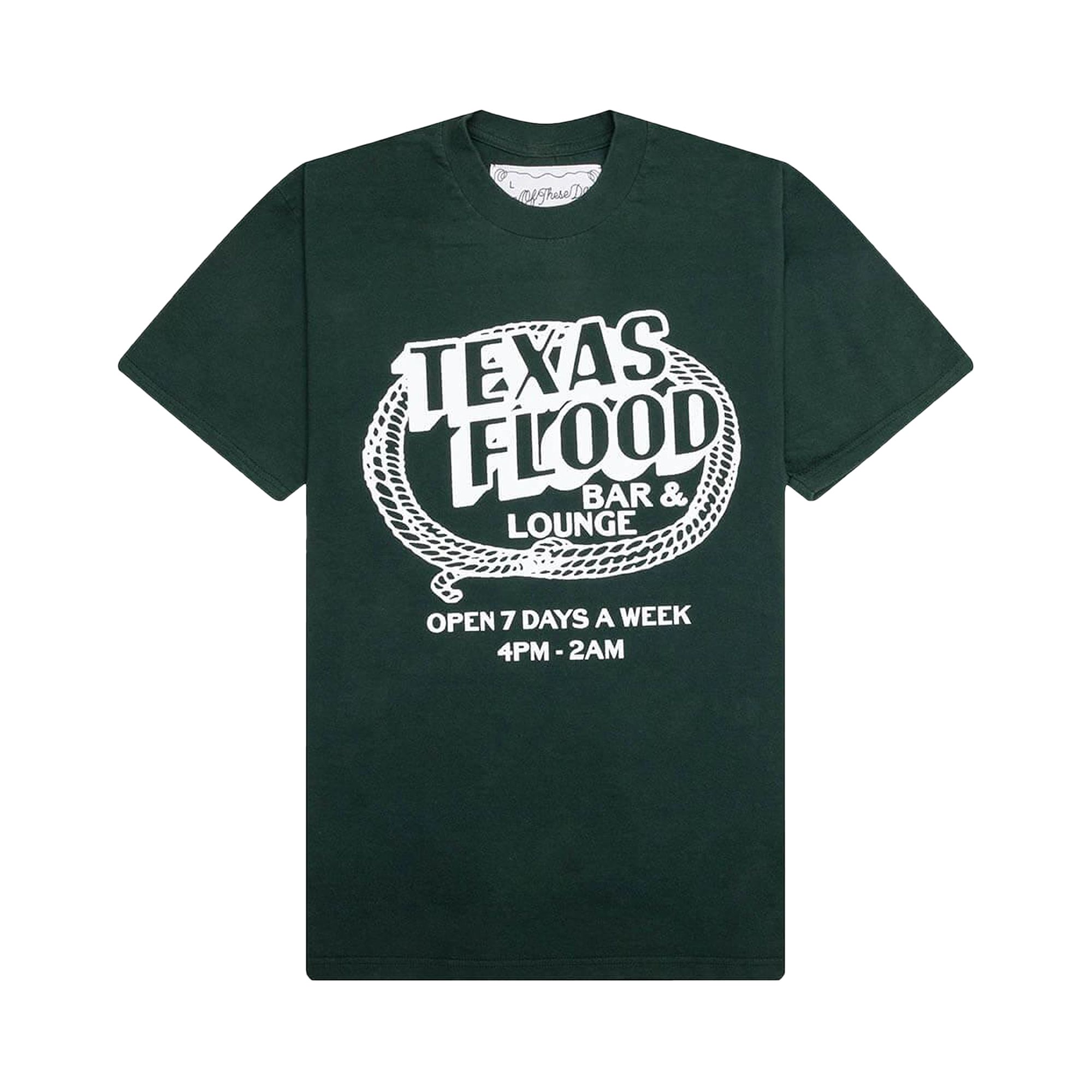 Pre-owned One Of These Days Texas Flood T-shirt 'washed Forest Green' | Men's Size L
