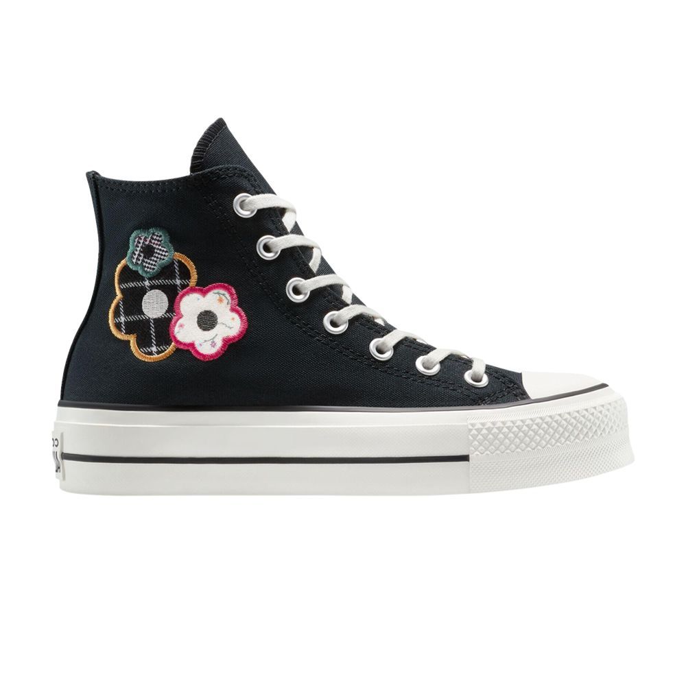 Pre-owned Converse Wmns Chuck Taylor All Star Lift Platform High 'floral Patchwork' | Black | Women's Size 10