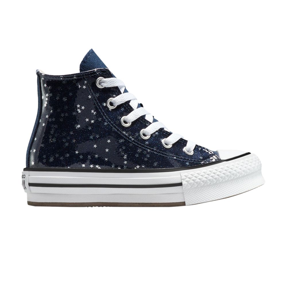 Pre-owned Converse Chuck Taylor All Star Eva Lift Platform High Ps 'navy Star Glitter' | Blue | Kid's Size 3