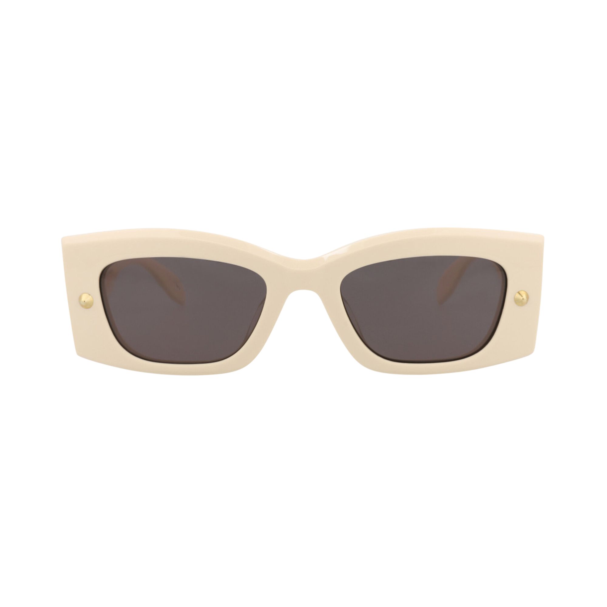 Pre-owned Alexander Mcqueen Square Sunglasses 'ivory/grey' | Cream | Men's Size Onesize In White