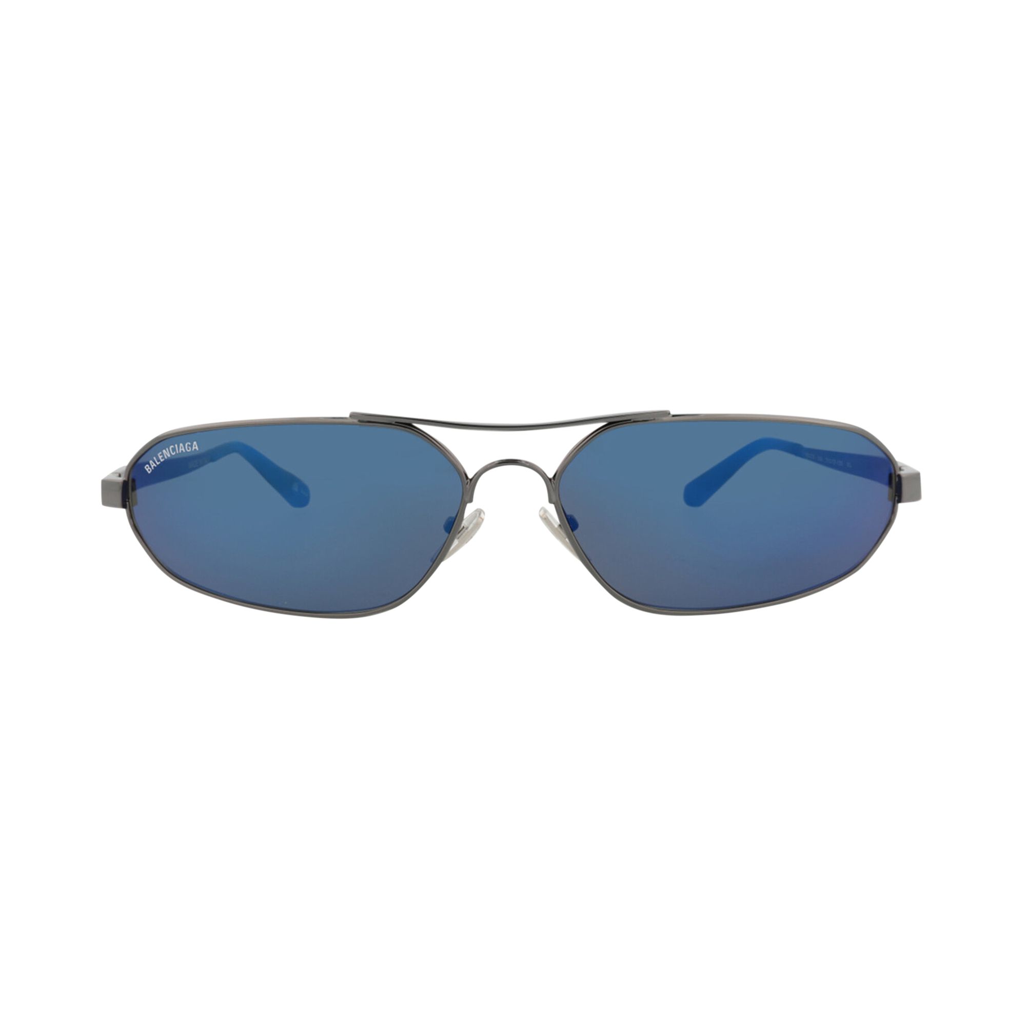 Pre-owned Balenciaga Shield-sunglasses 'ruthenium/blue' | Grey | Men's Size Onesize In Gray
