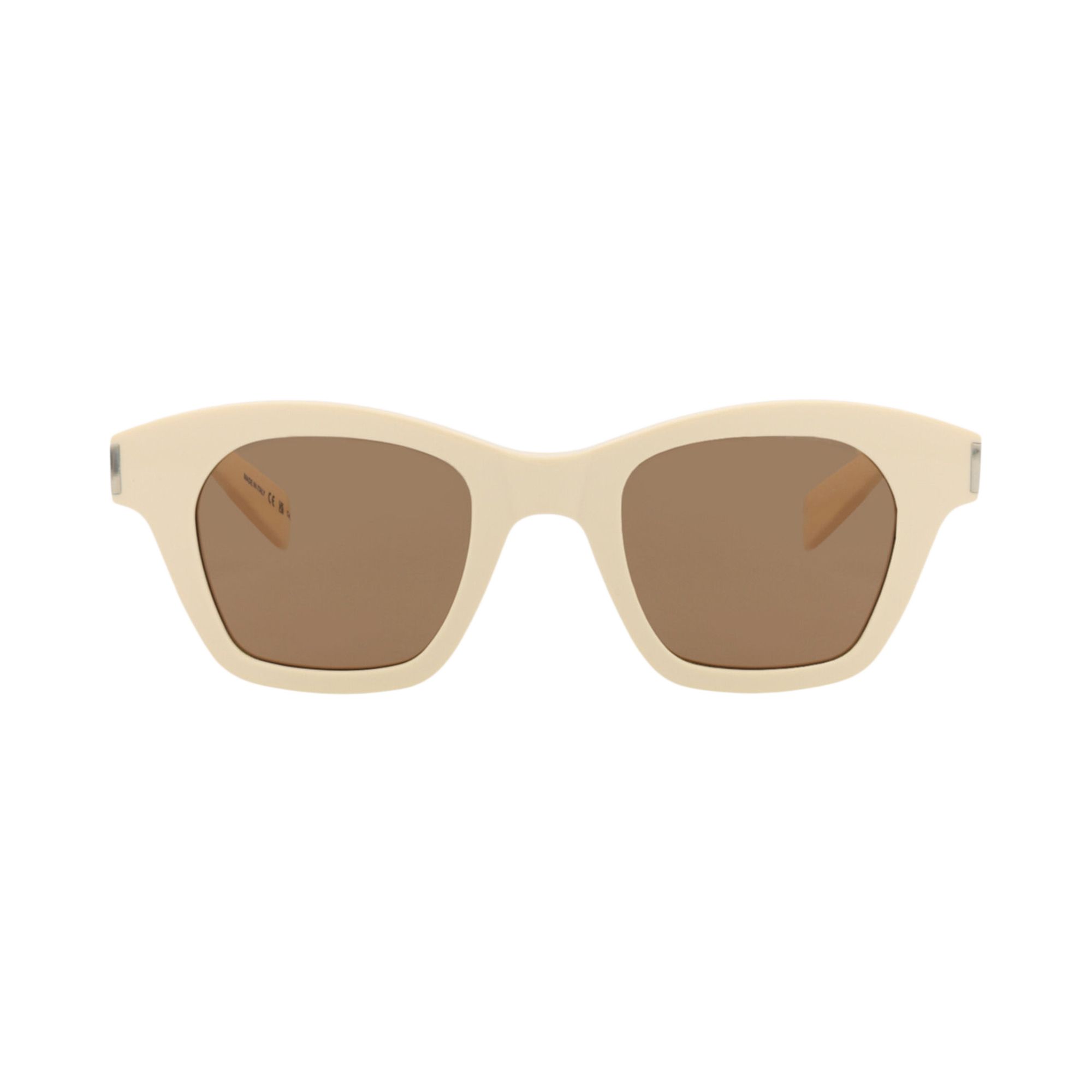 Pre-owned Saint Laurent Square Sunglasses 'ivory/brown' | Cream | Men's Size Onesize In White