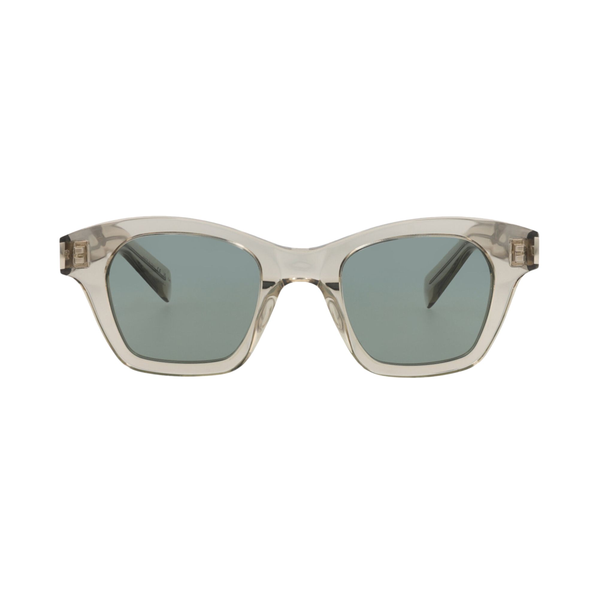 Pre-owned Saint Laurent Square Sunglasses 'beige/green' | Tan | Men's Size Onesize In Brown
