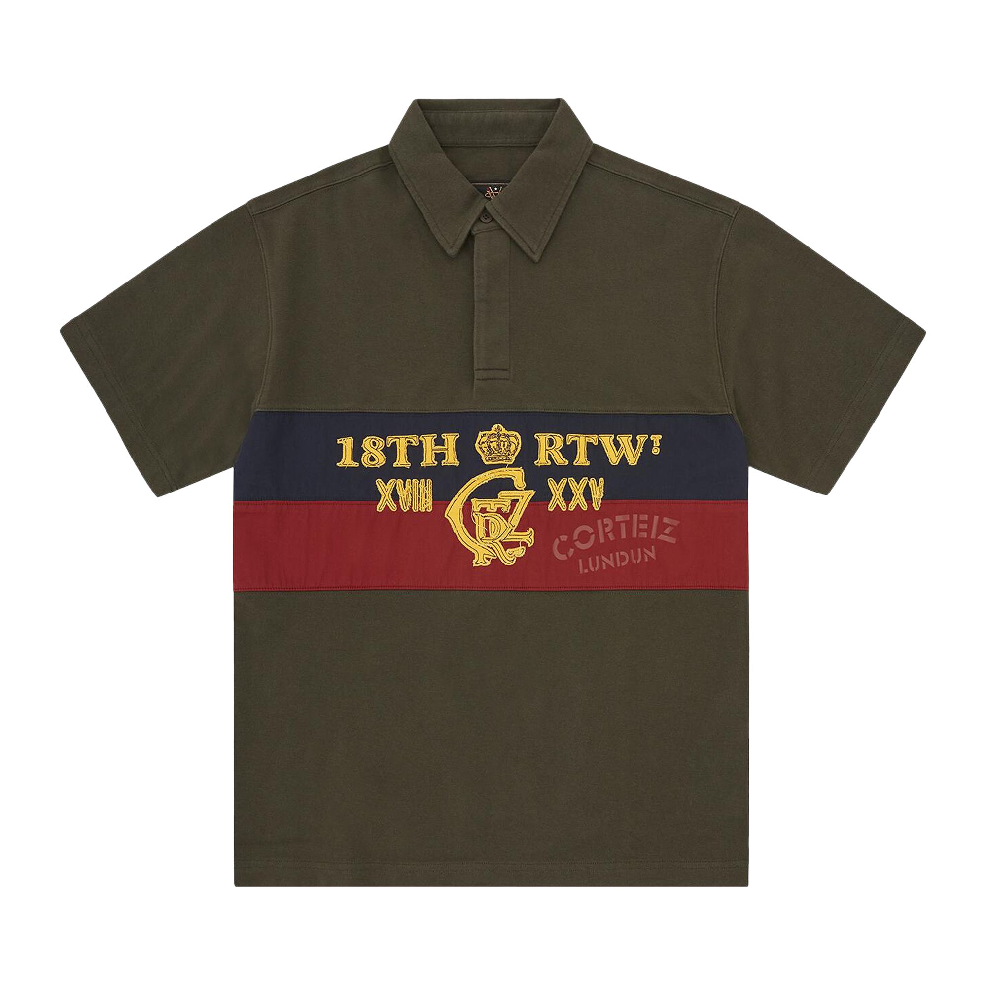 Pre-owned Corteiz 18th Rtw Polo 'olive' | Green | Men's Size L