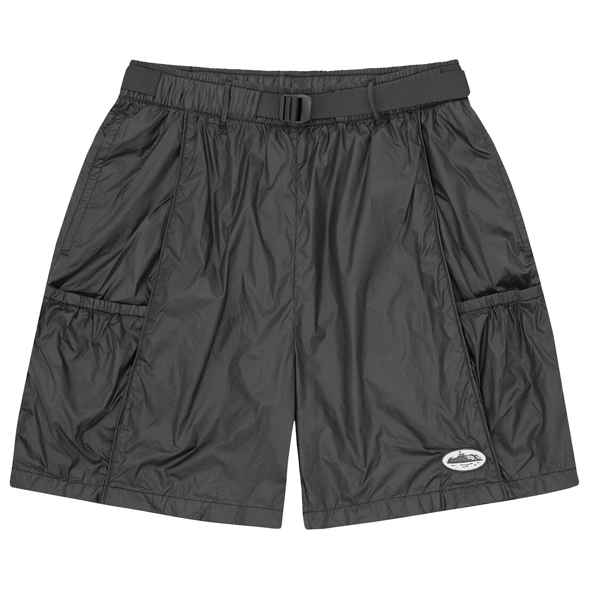 Pre-owned Corteiz Alcatraz Nylon Patch Shorts 'black' | Men's Size Xl