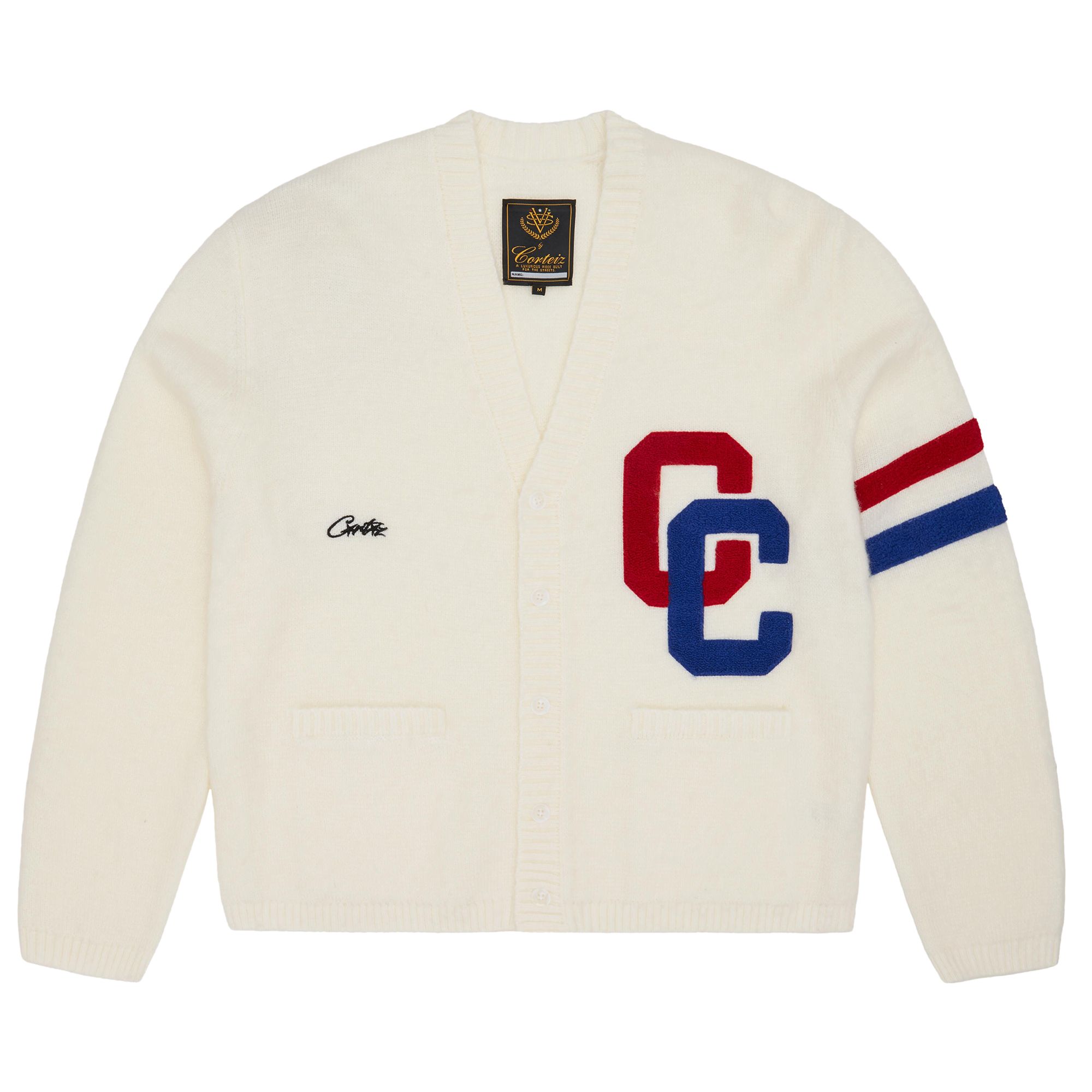 Pre-owned Corteiz College Cardigan 'cream' | Men's Size S In Beige