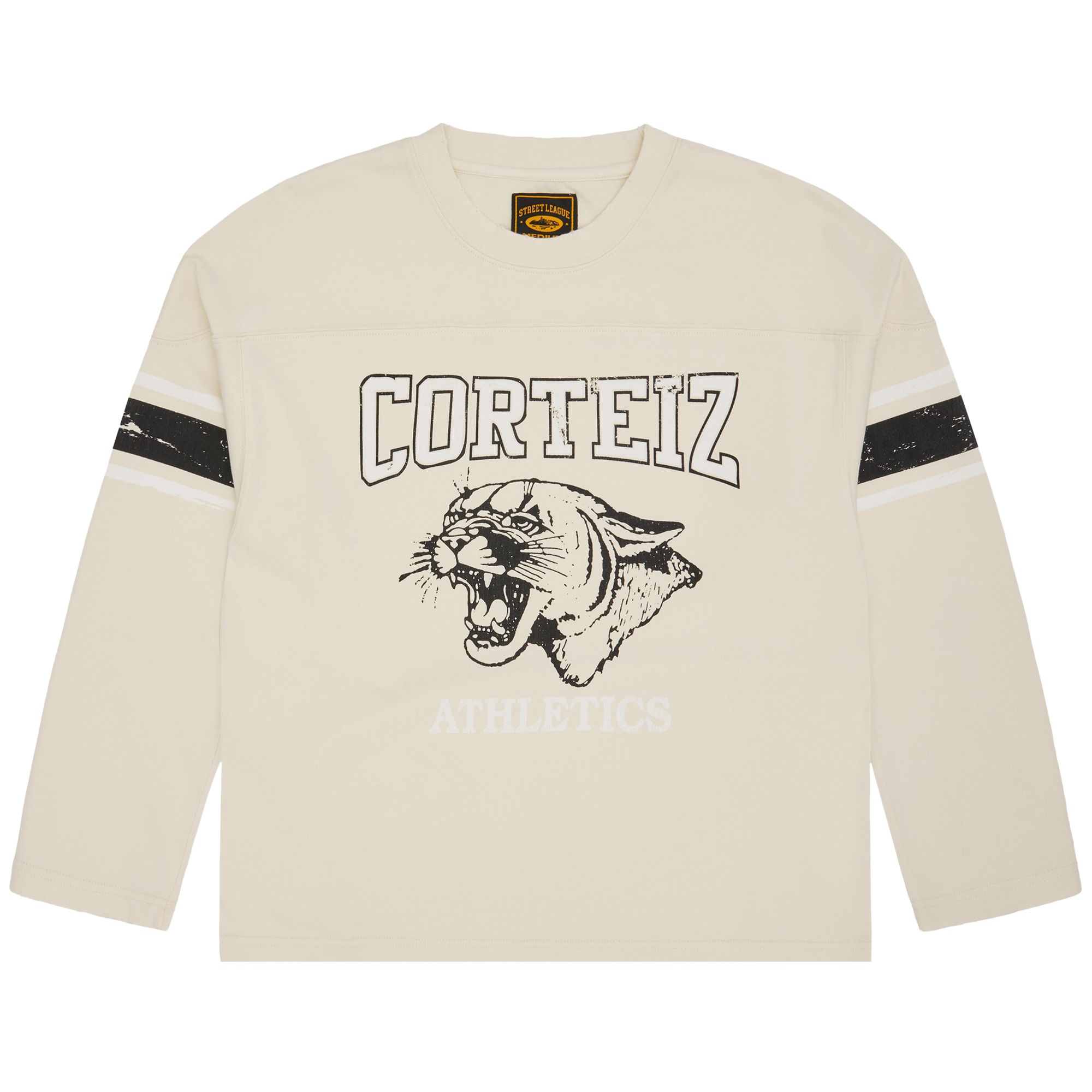 Pre-owned Corteiz Athletics Heavyweight Long-sleeve Top 'cream' | Men's Size L In Beige