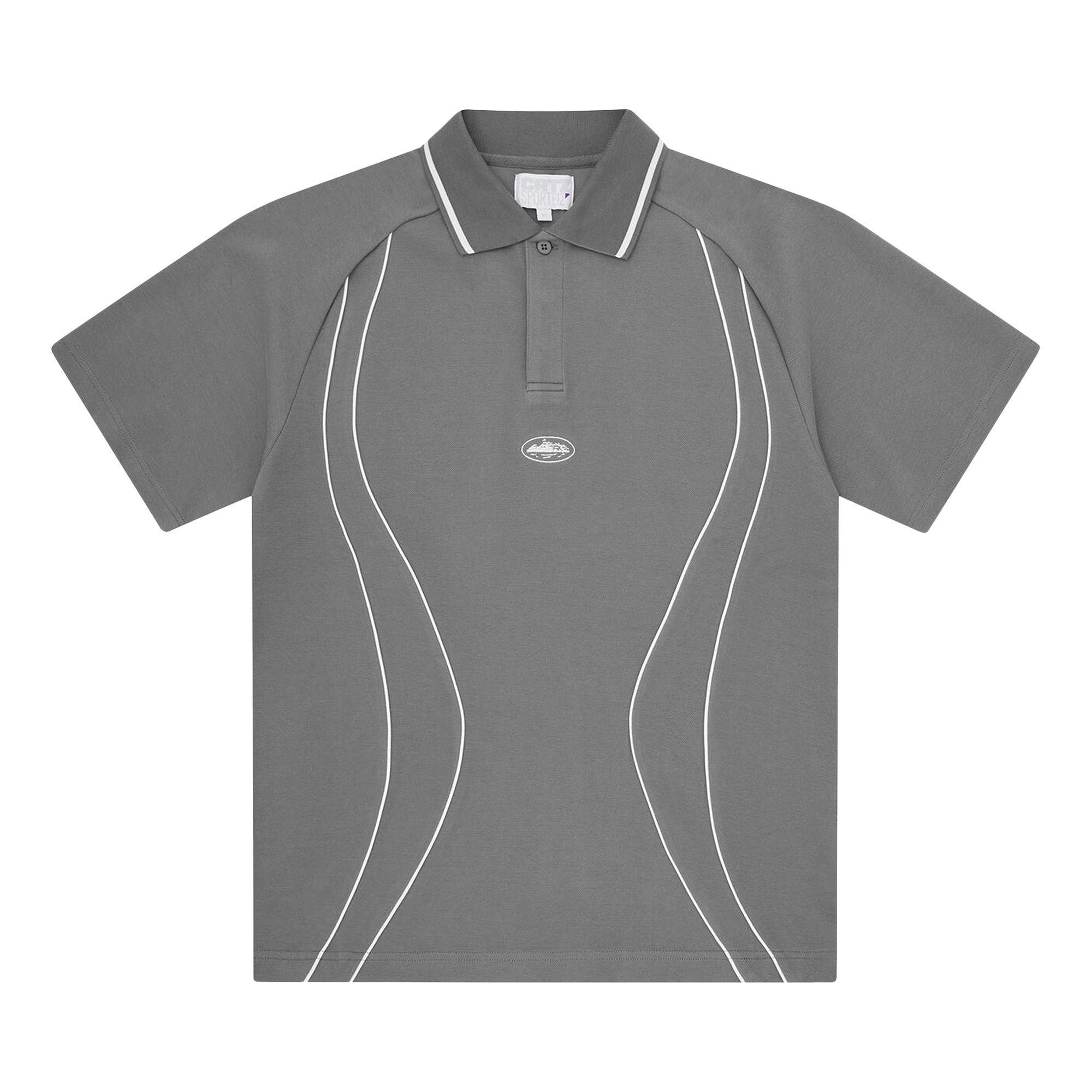 Pre-owned Corteiz Island Pique Polo Shirt 'grey' | Men's Size S In Gray