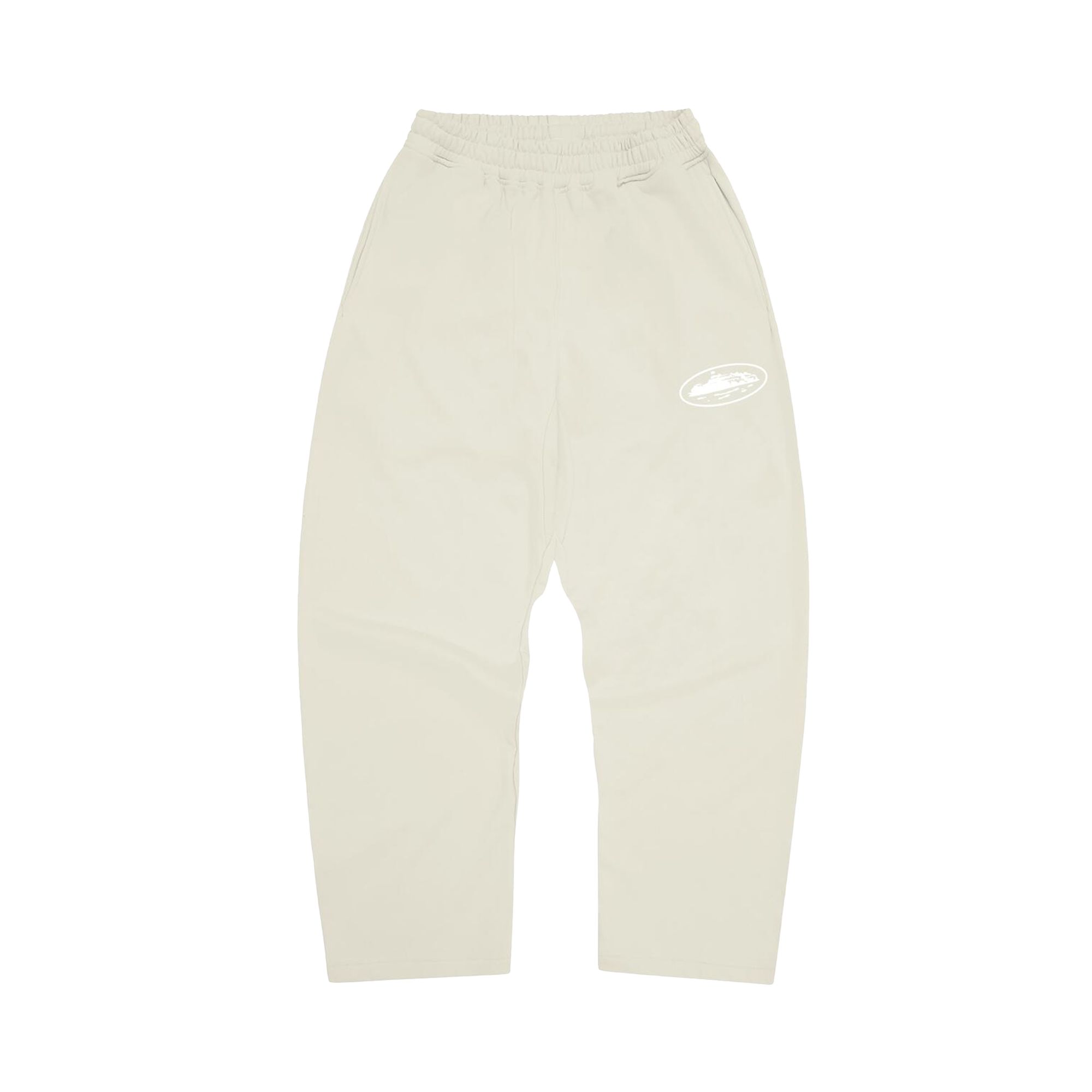 Pre-owned Corteiz Island Puff Print Open Hem Sweatpant 'off White' | Men's Size L