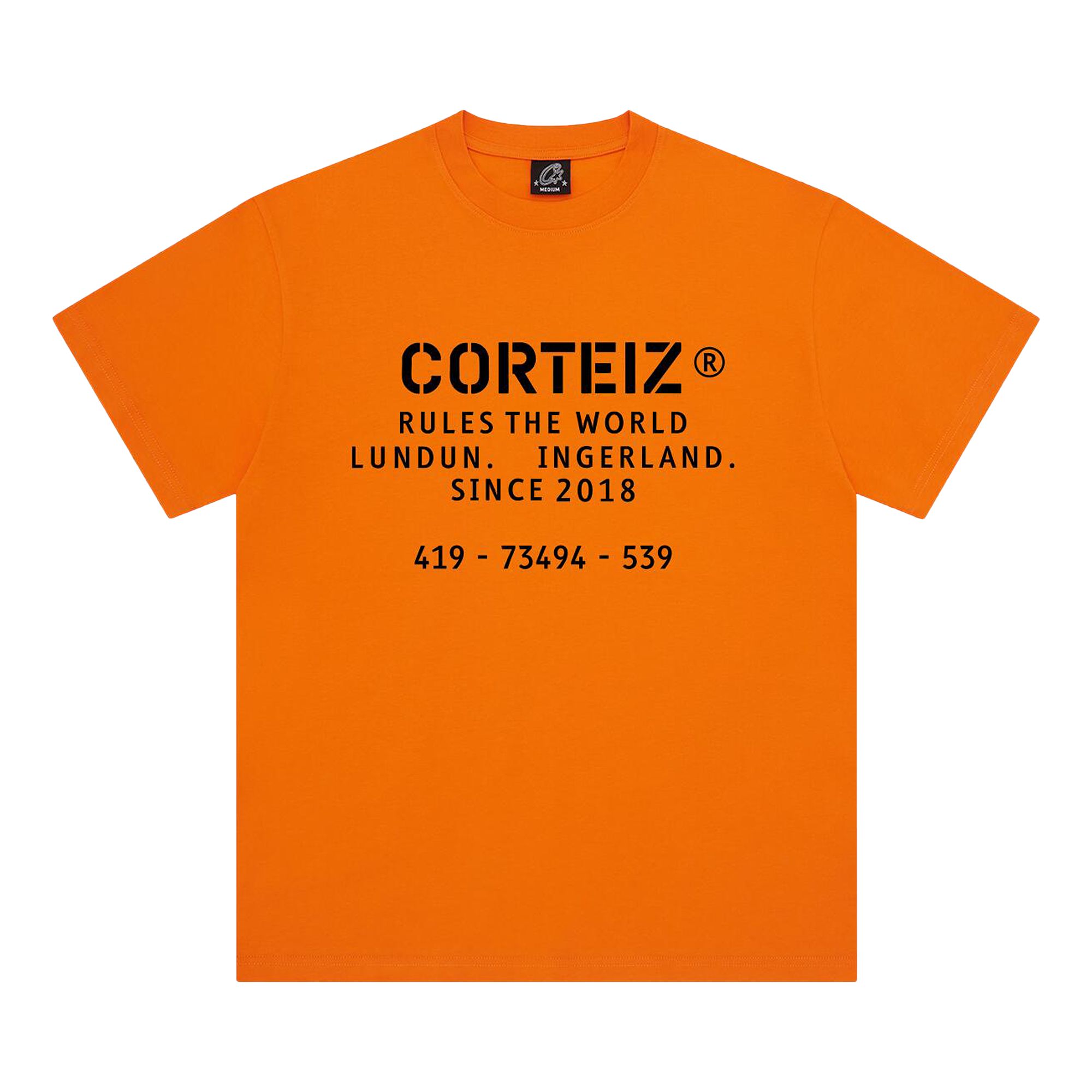 Pre-owned Corteiz Og Stencil Tee 'orange' | Men's Size L