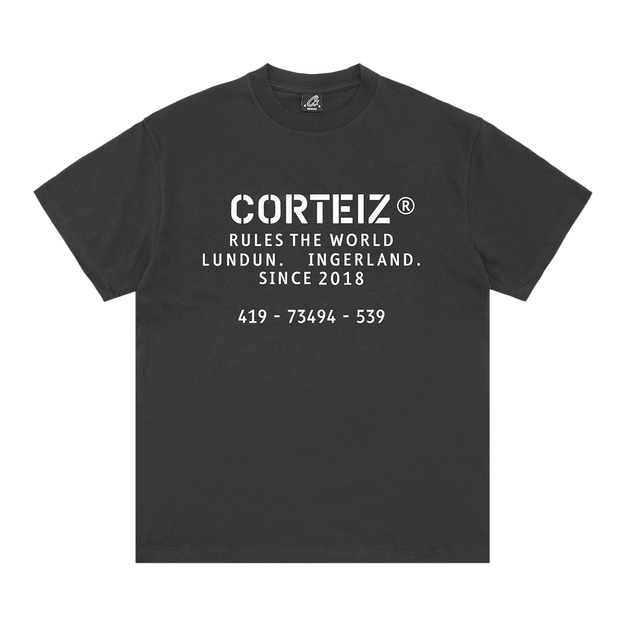 Pre-owned Corteiz Og Stencil Tee 'black' | Men's Size M
