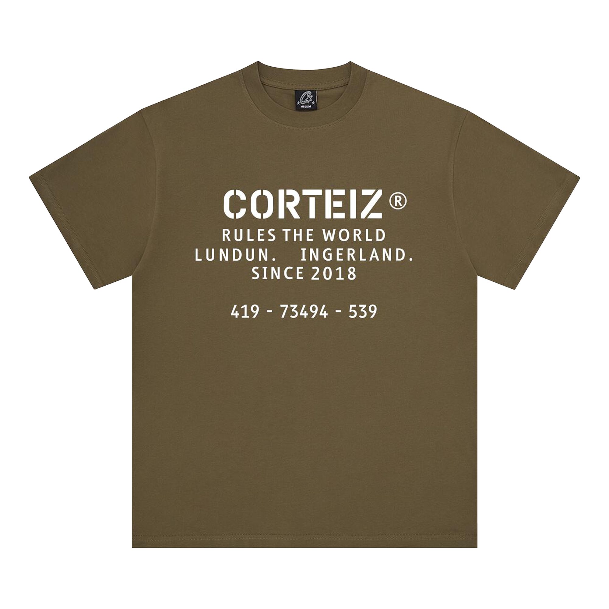 Pre-owned Corteiz Og Stencil Tee 'khaki' | Tan | Men's Size M In Brown