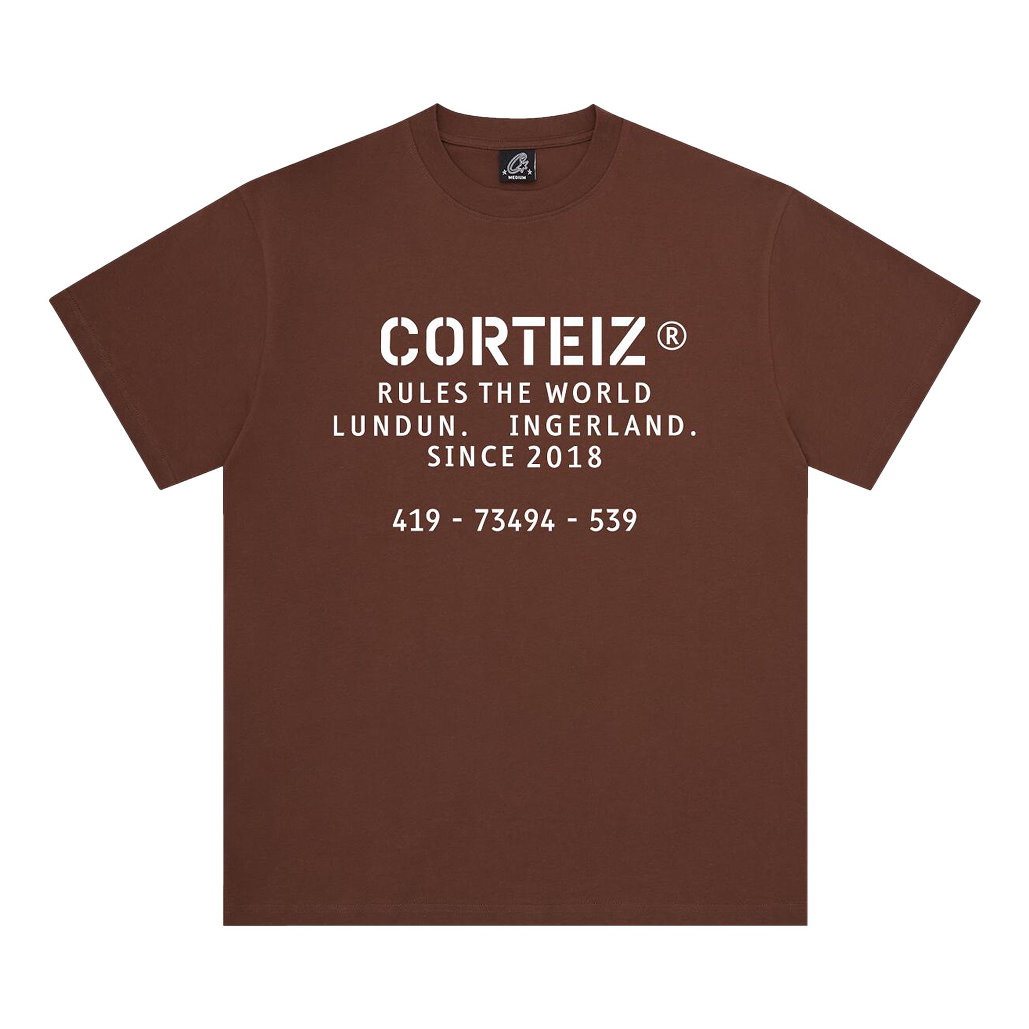 Pre-owned Corteiz Og Stencil Tee 'brown' | Men's Size M